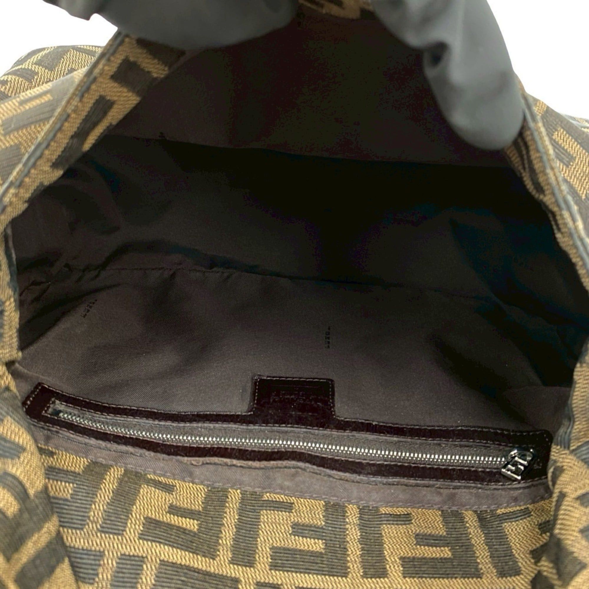 Fendi FENDI Mamma Bucket Zucca FF Canvas and Leather Semi-Shoulder Bag Handbag Brown 22183 Size ONE SIZE - 9 Thumbnail