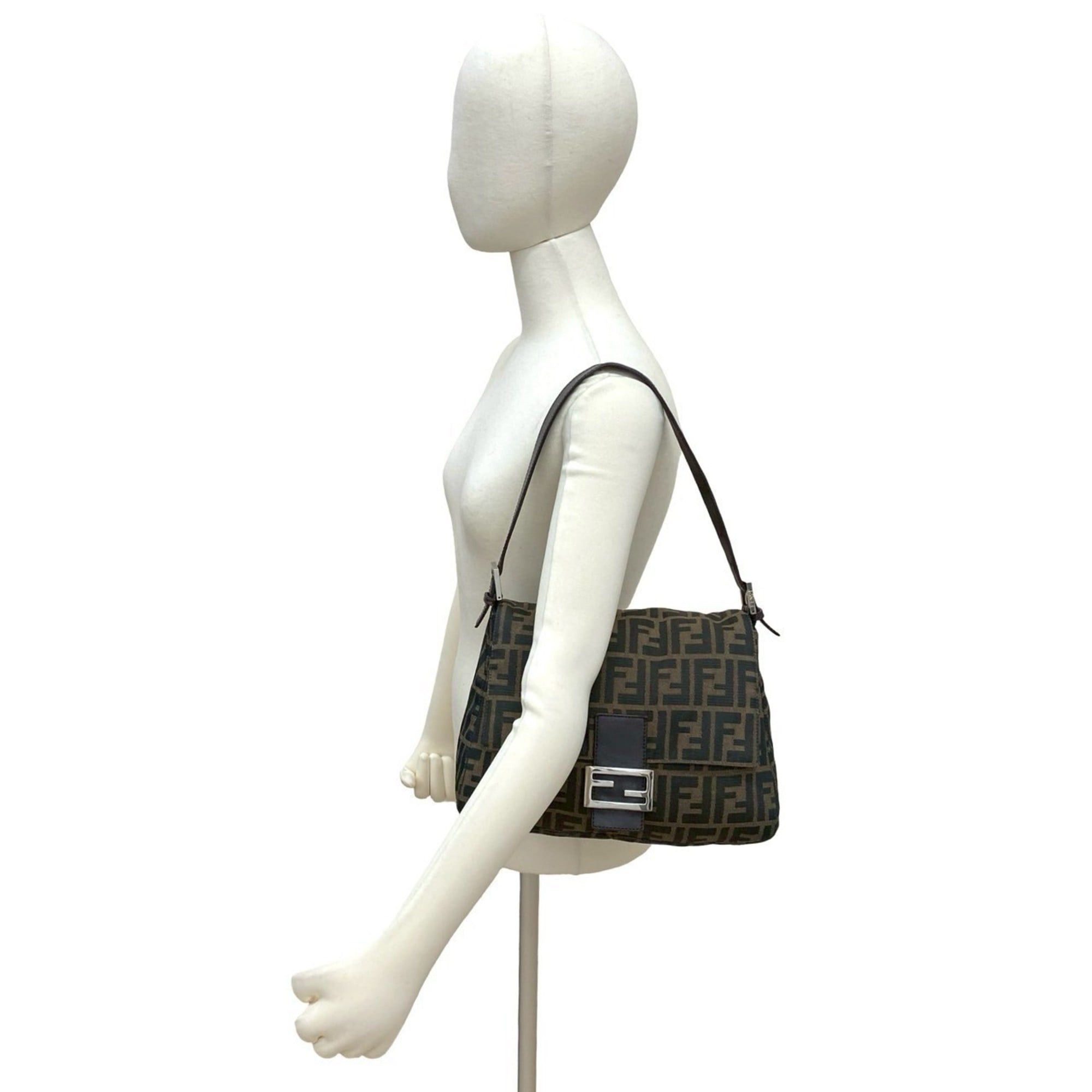 Fendi FENDI Mamma Bucket Zucca FF Canvas and Leather Semi-Shoulder Bag Handbag Brown 22183 Size ONE SIZE - 2 Thumbnail
