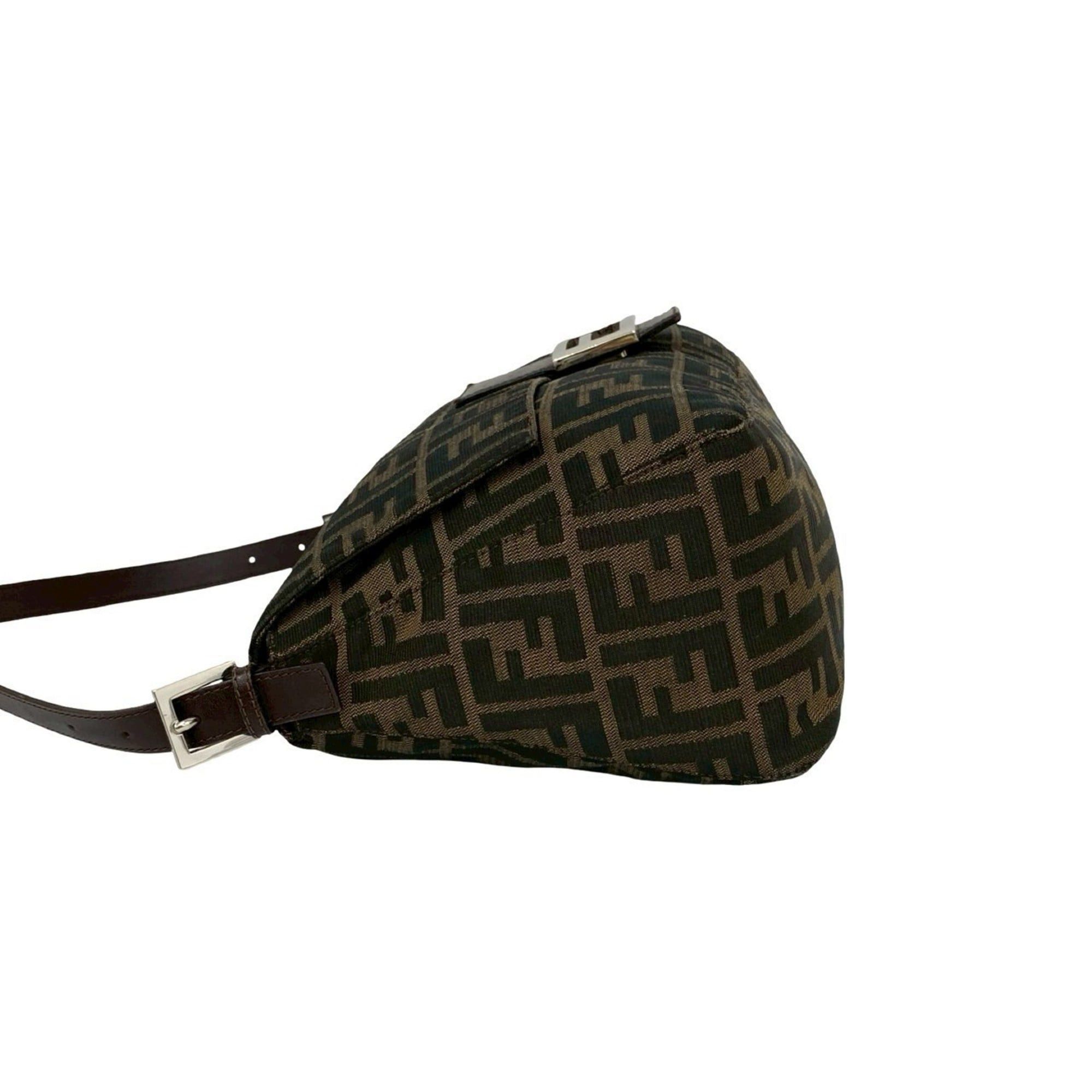 Fendi FENDI Mamma Bucket Zucca FF Canvas and Leather Semi-Shoulder Bag Handbag Brown 22183 Size ONE SIZE - 5 Thumbnail