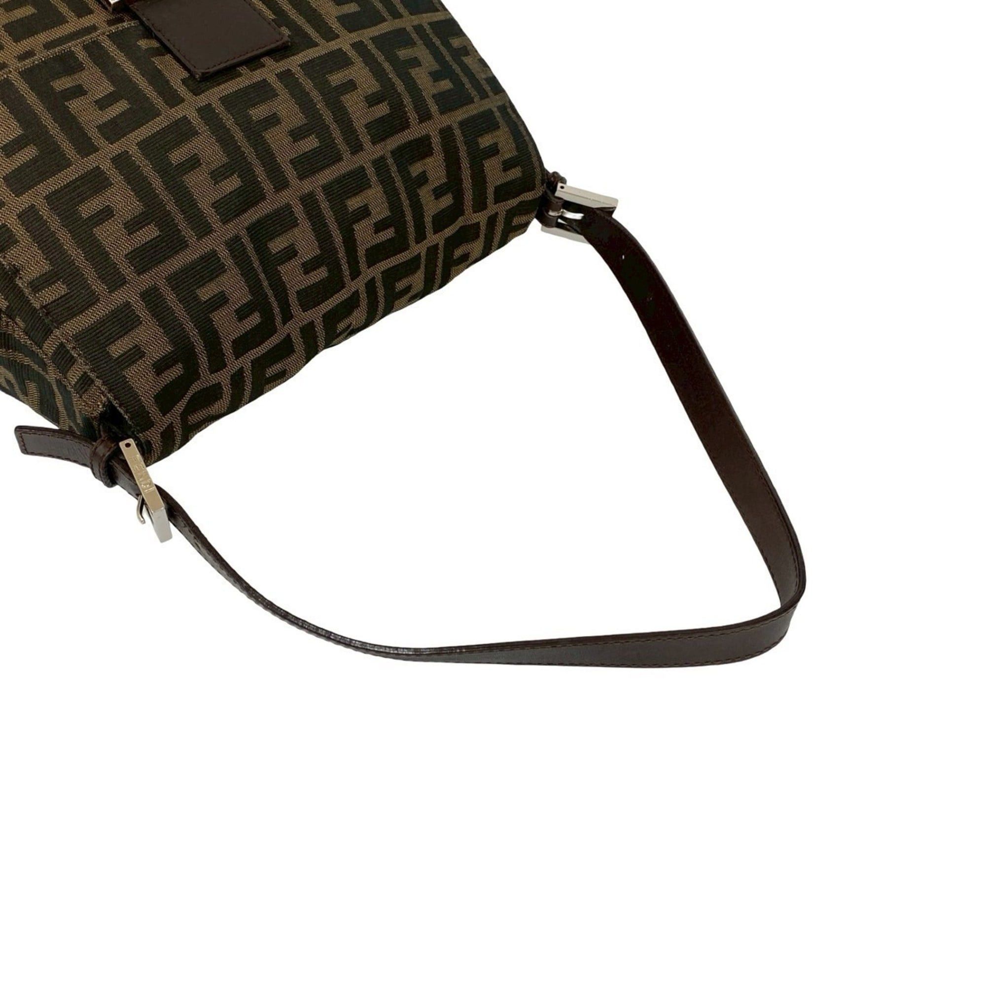 Fendi FENDI Mamma Bucket Zucca FF Canvas and Leather Semi-Shoulder Bag Handbag Brown 22183 Size ONE SIZE - 4 Thumbnail
