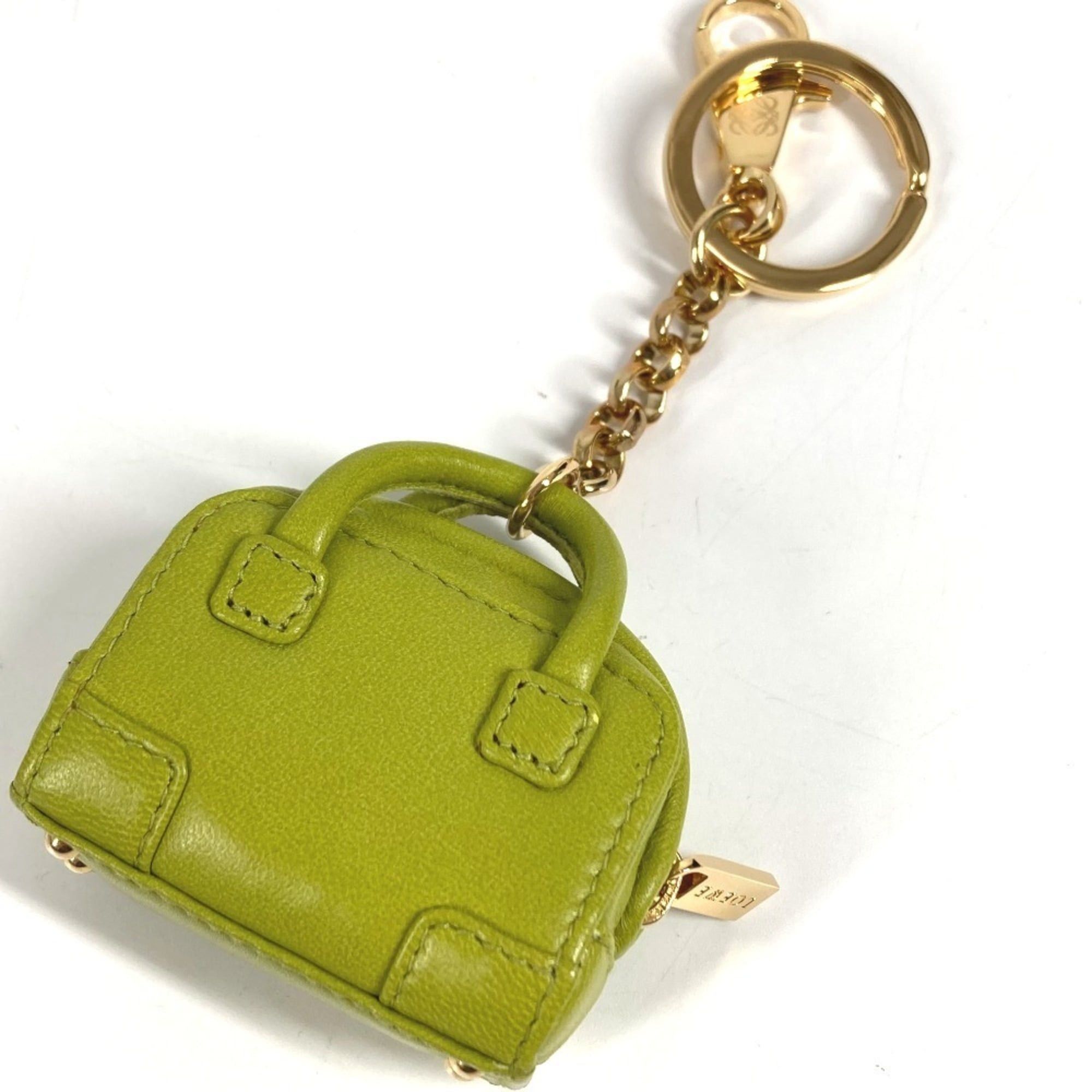 Loewe LOEWE Amazona Anagram Logo Charm, Accessory Bag Keychain, Leather, Men's/Women's, Green Size ONE SIZE - 6 Thumbnail