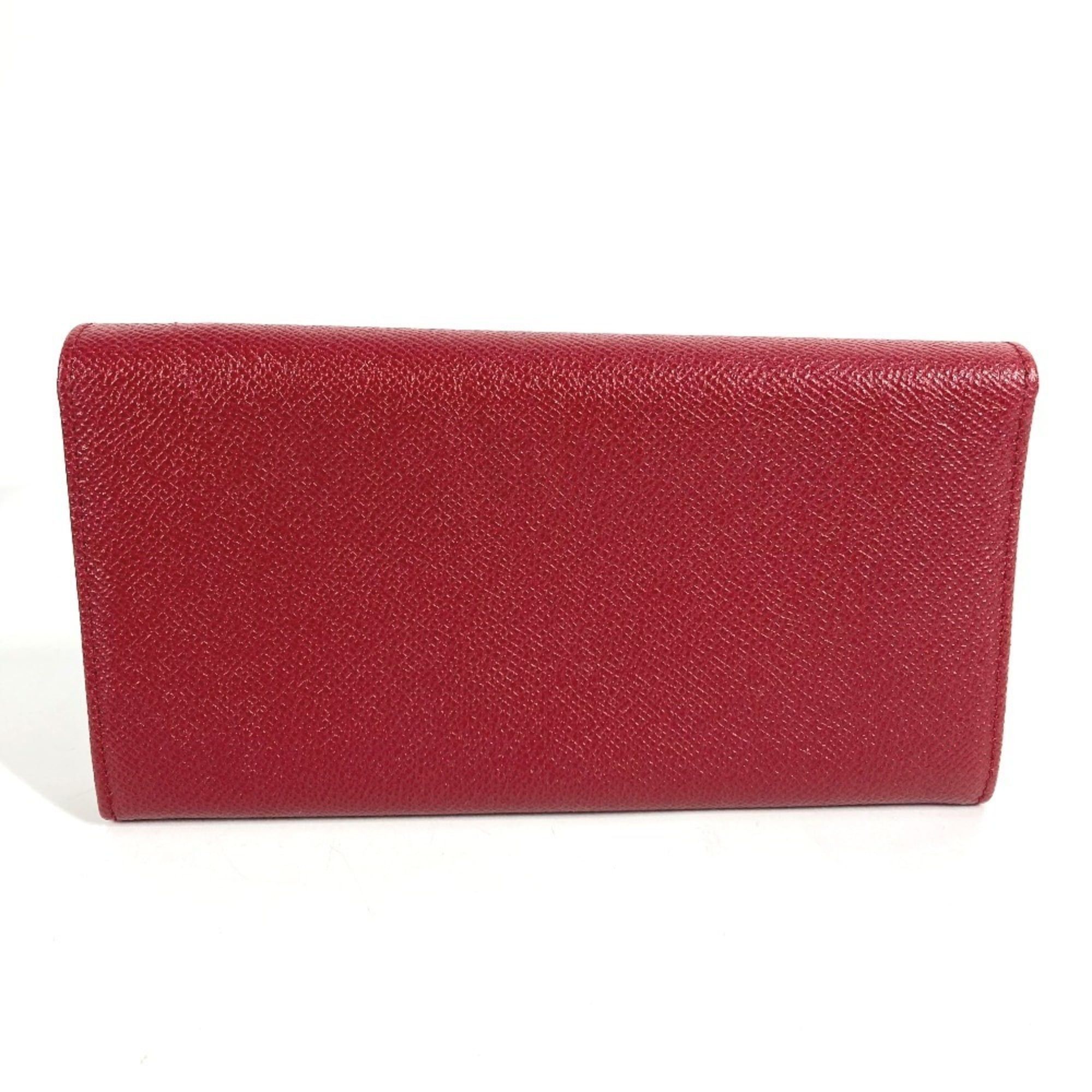 Bvlgari BVLGARI Logo Clip Bifold Flap Long Wallet Leather Men's Women's Red Size ONE SIZE - 6 Thumbnail