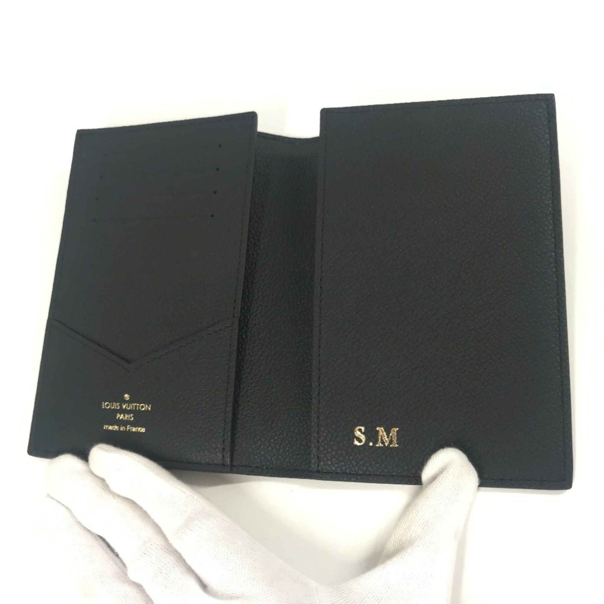 Louis Vuitton LOUIS VUITTON M63914 Monogram Empreinte Couverture Passport NM Cover Stationery Bifold Case Leather Men's and Women's Noir Black Like New Size ONE SIZE - 7 Thumbnail