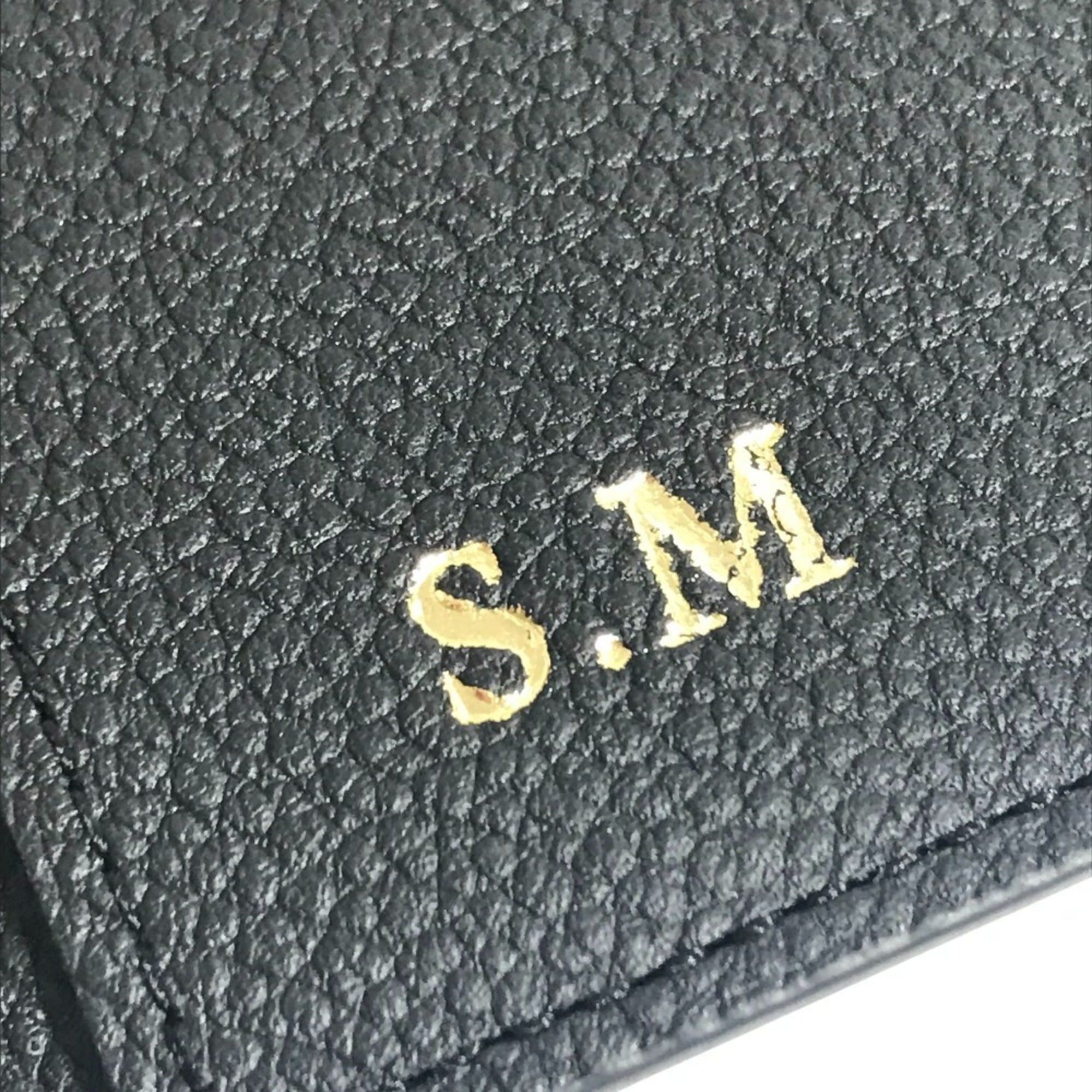 Louis Vuitton LOUIS VUITTON M63914 Monogram Empreinte Couverture Passport NM Cover Stationery Bifold Case Leather Men's and Women's Noir Black Like New Size ONE SIZE - 11 Thumbnail