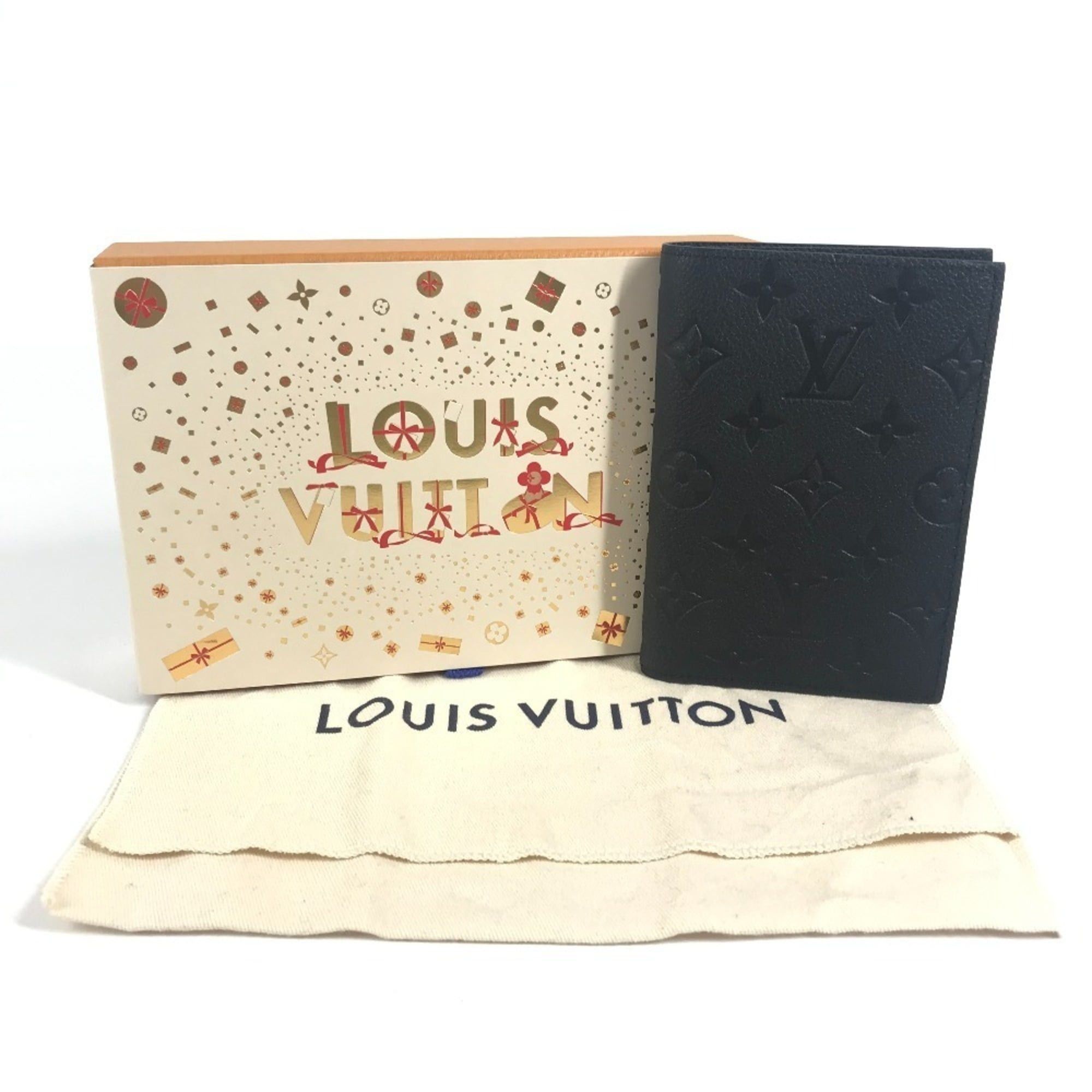 Louis Vuitton LOUIS VUITTON M63914 Monogram Empreinte Couverture Passport NM Cover Stationery Bifold Case Leather Men's and Women's Noir Black Like New Size ONE SIZE - 13 Thumbnail