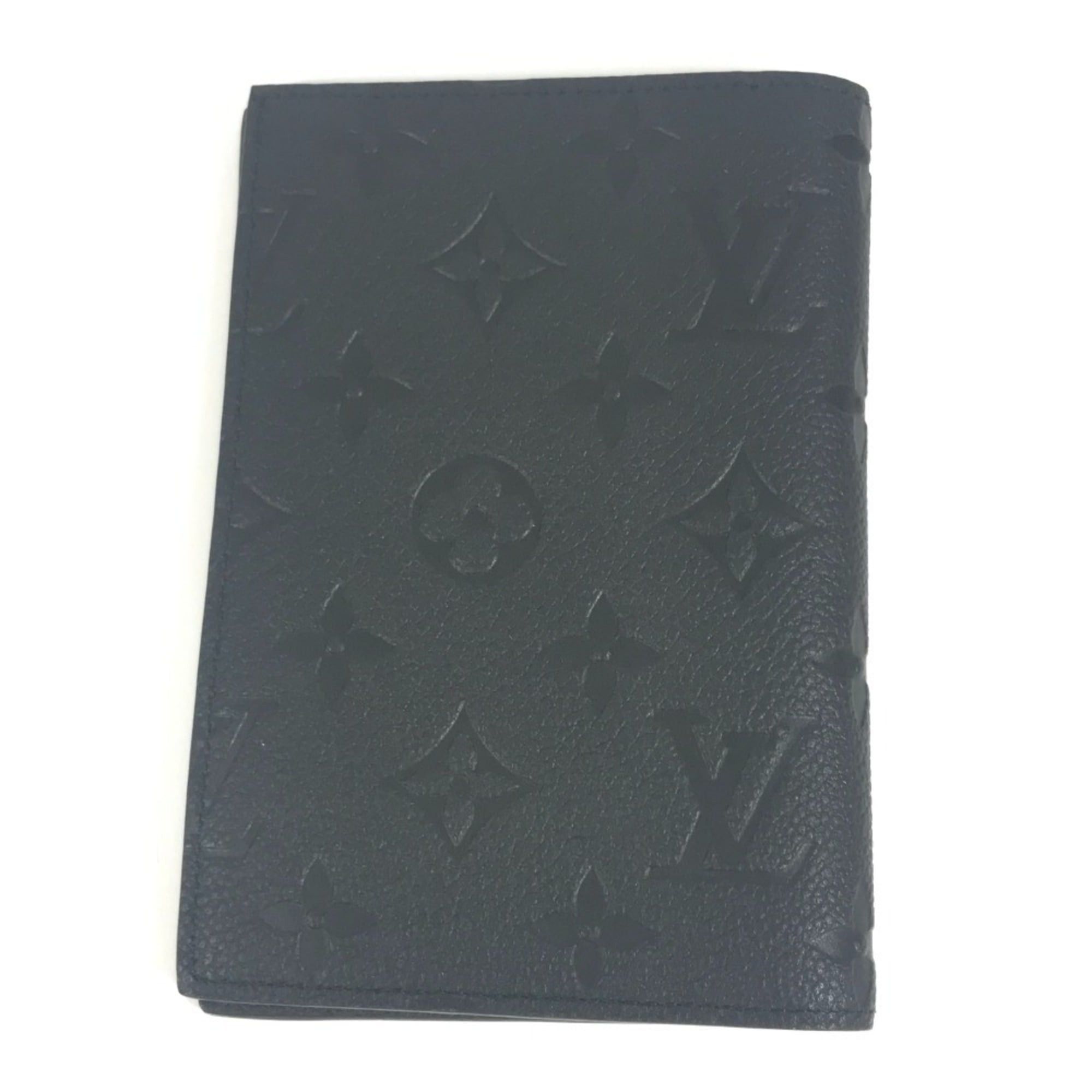 Louis Vuitton LOUIS VUITTON M63914 Monogram Empreinte Couverture Passport NM Cover Stationery Bifold Case Leather Men's and Women's Noir Black Like New Size ONE SIZE - 2 Thumbnail
