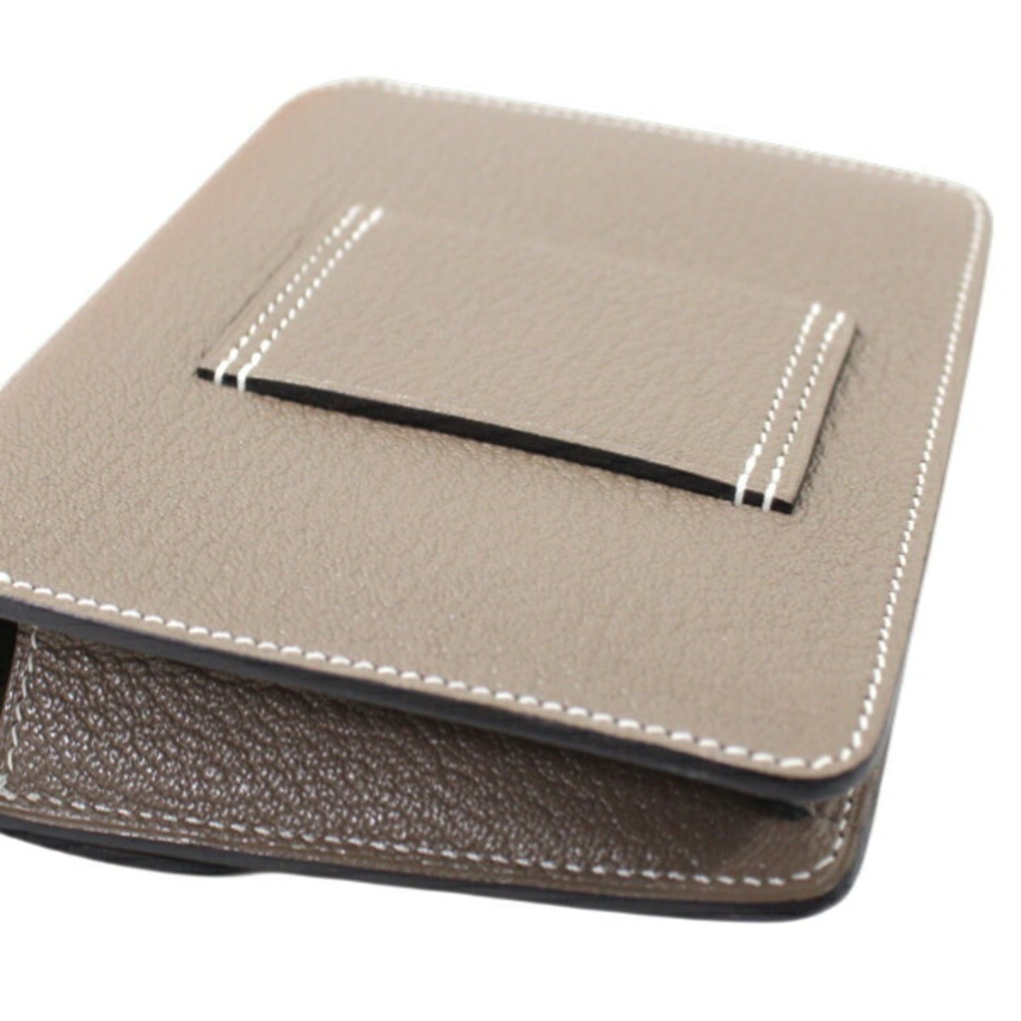 Hermes Hermes Hermès Lauris Wallet, Etoupe Chevre Mysore Leather Compact Wallet/Coin Case for Women, T6109 Size ONE SIZE - 6 Thumbnail