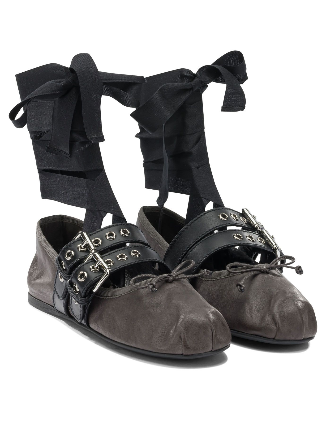 Miu Miu Miu Miu Nappa Leather And Calfskin Ballet Flats IT 38 Women - USA Duties Paid Size US 8 / IT 38 - 2 Thumbnail