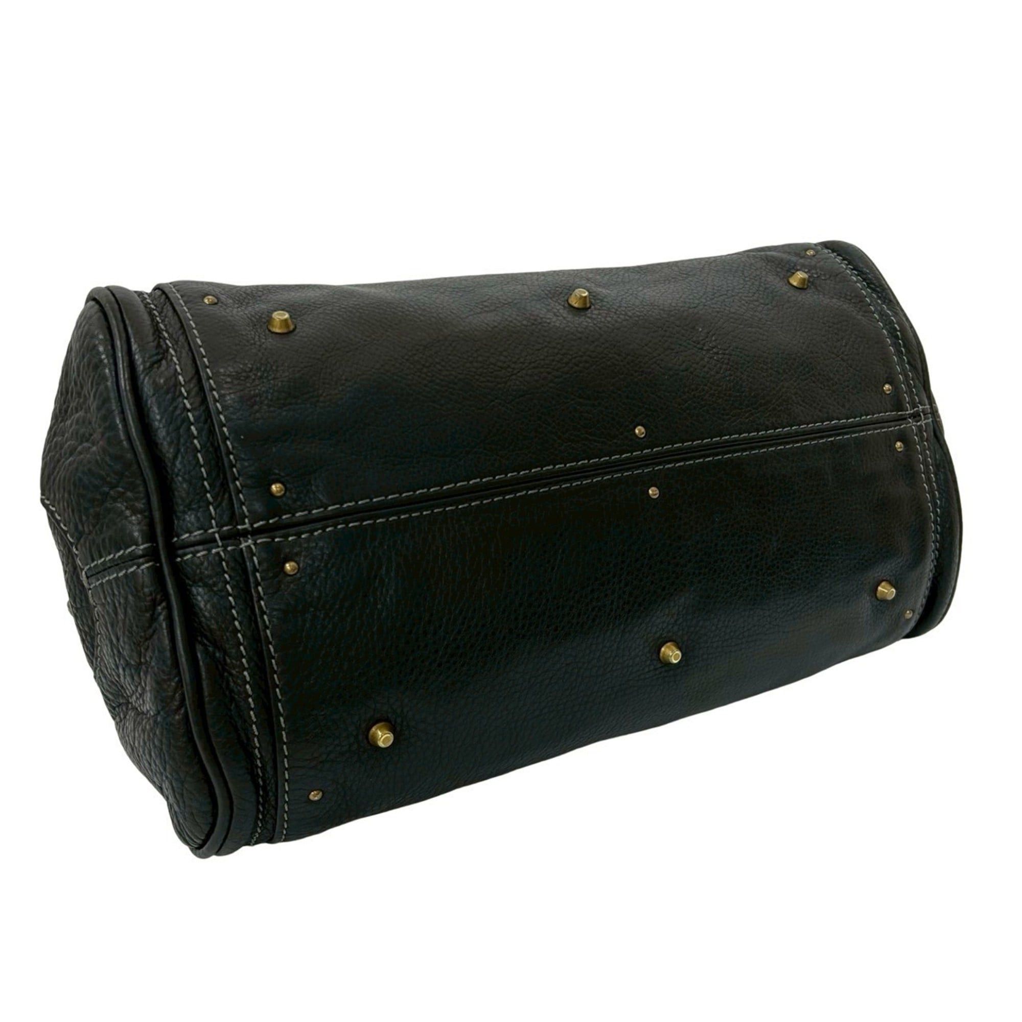 Chloe Chloé Chloe Paddington Stitch Leather Handbag, Mini Boston Bag, Semi-Shoulder Black 21196 Size ONE SIZE - 7 Thumbnail