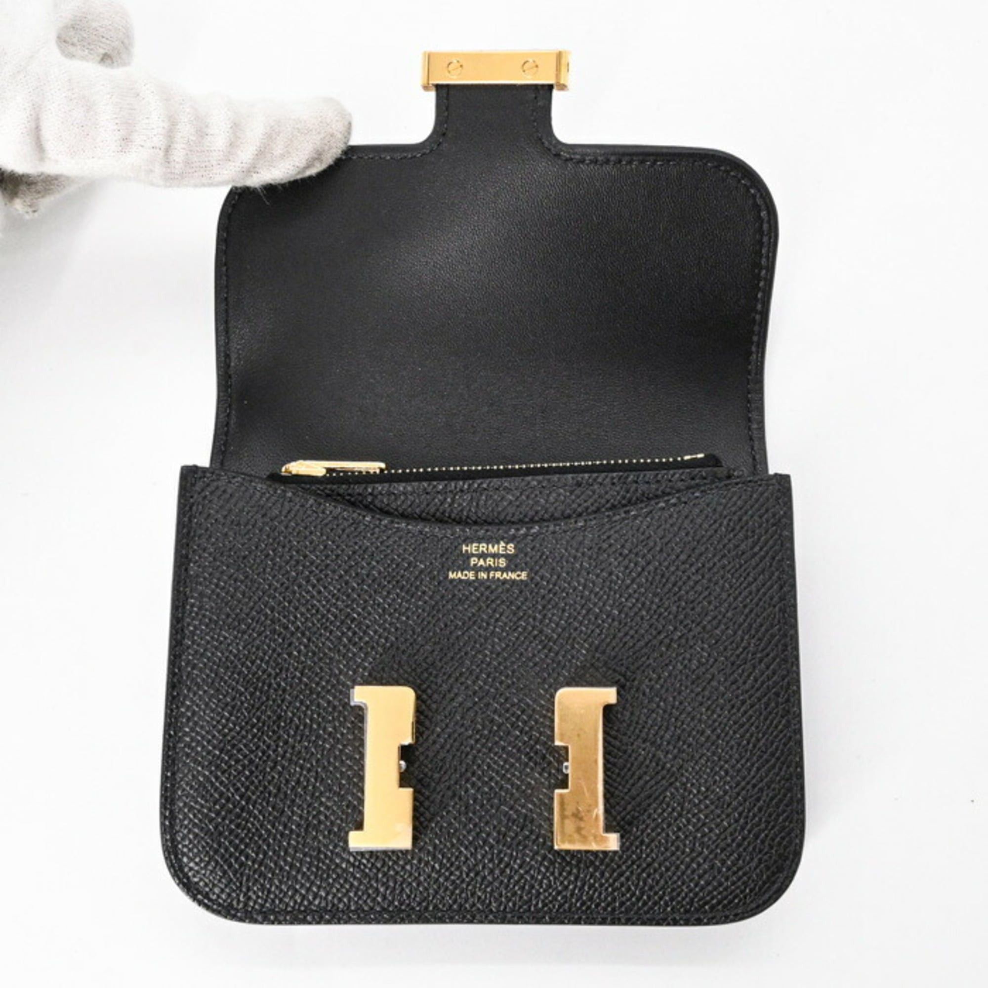 Hermes HERMES Constance Epsom Compact Wallet Black #W Size ONE SIZE - 9 Thumbnail