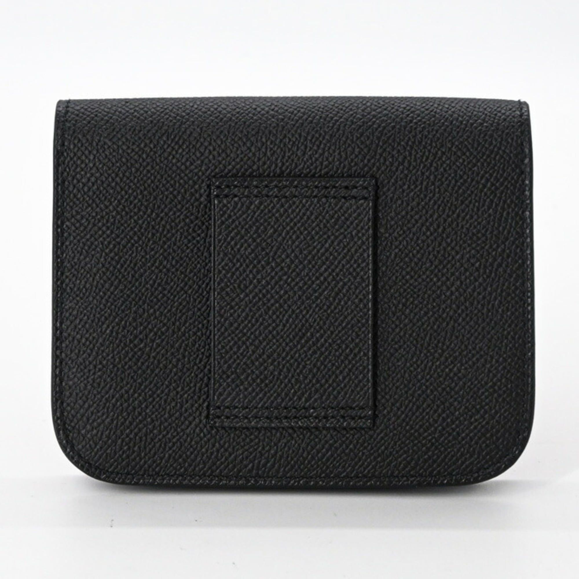 Hermes HERMES Constance Epsom Compact Wallet Black #W Size ONE SIZE - 3 Thumbnail