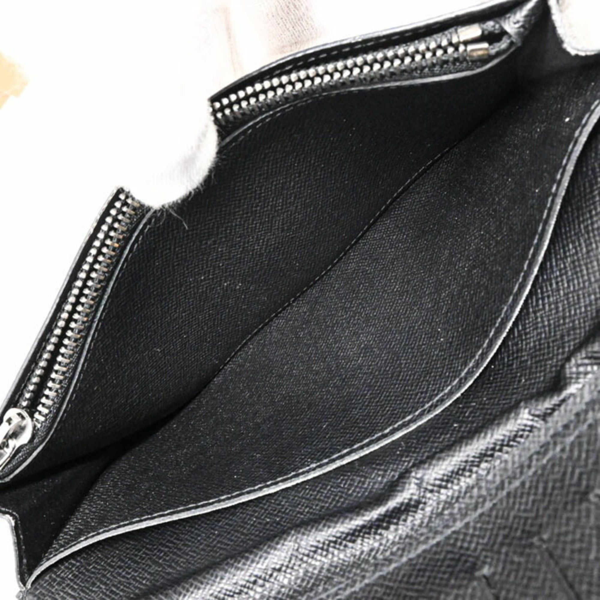 LOUIS VUITTON Monogram Eclipse Portefeuille Brazza Long Wallet, Black, M61697