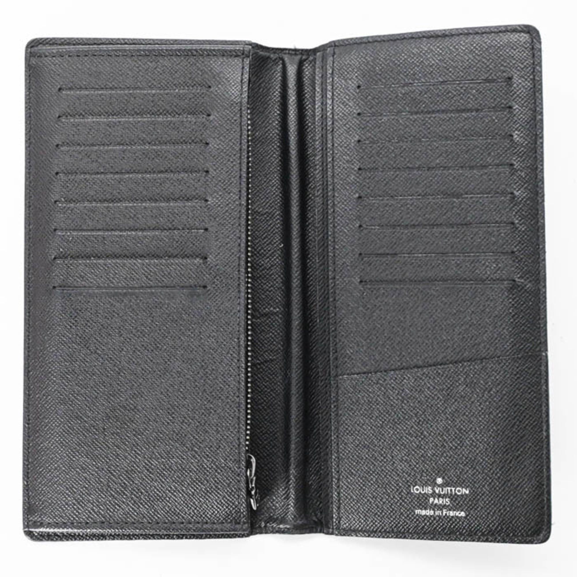 LOUIS VUITTON Monogram Eclipse Portefeuille Brazza Long Wallet, Black, M61697
