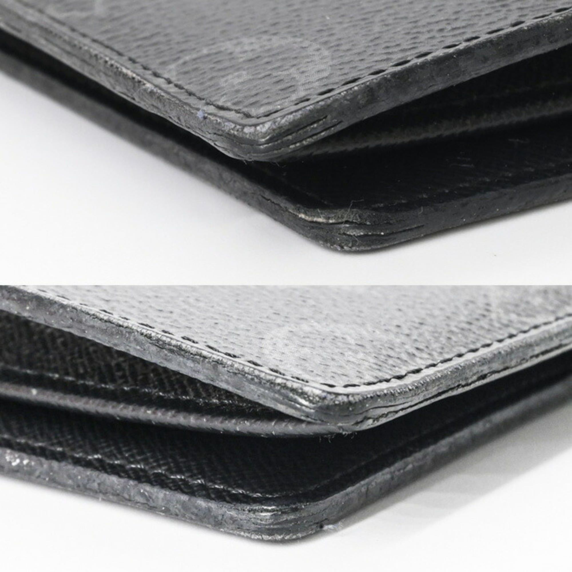 LOUIS VUITTON Monogram Eclipse Portefeuille Brazza Long Wallet, Black, M61697