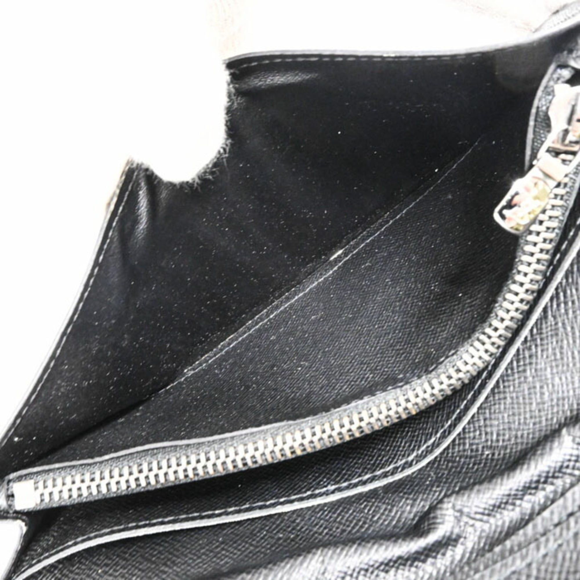 LOUIS VUITTON Monogram Eclipse Portefeuille Brazza Long Wallet, Black, M61697