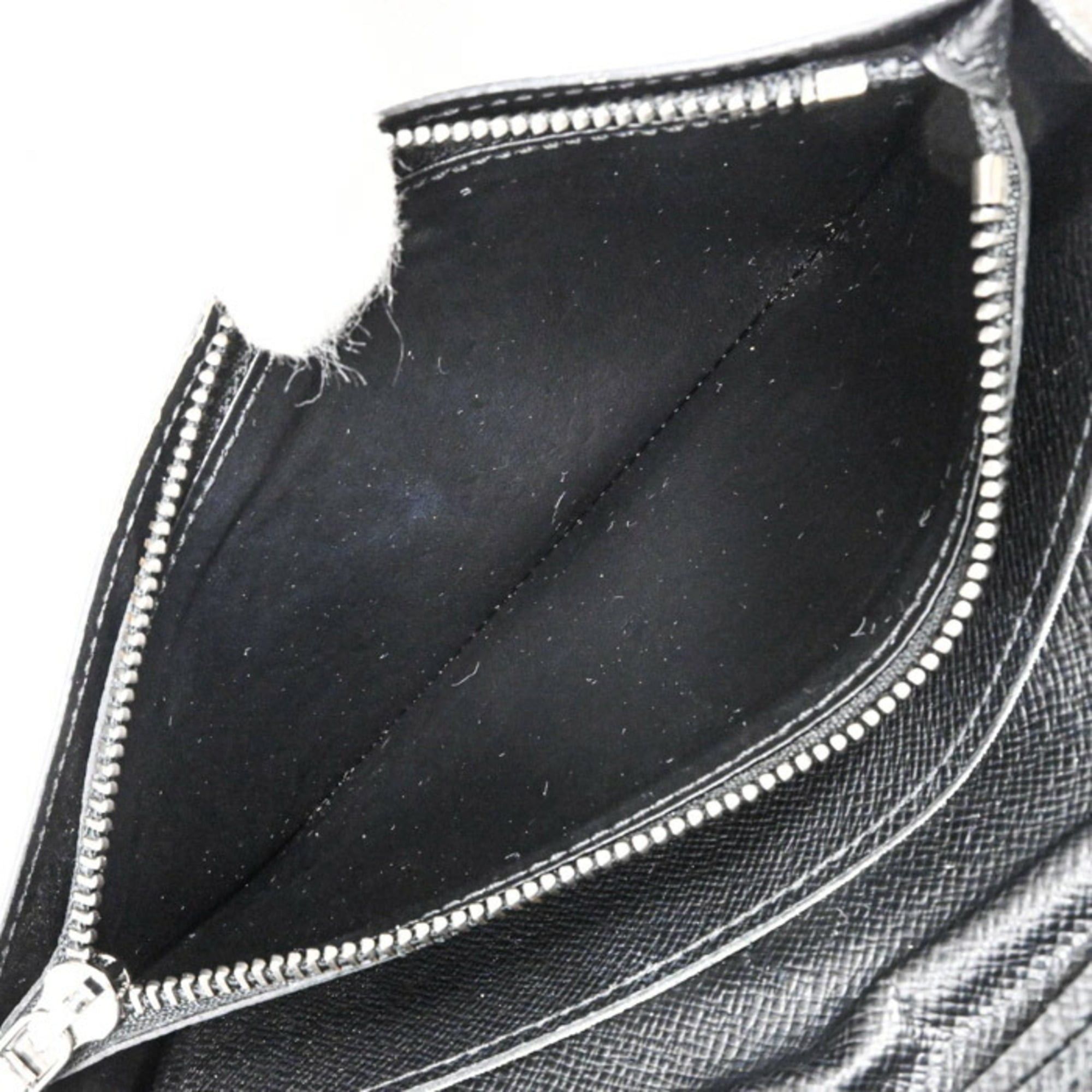 LOUIS VUITTON Monogram Eclipse Portefeuille Brazza Long Wallet, Black, M61697