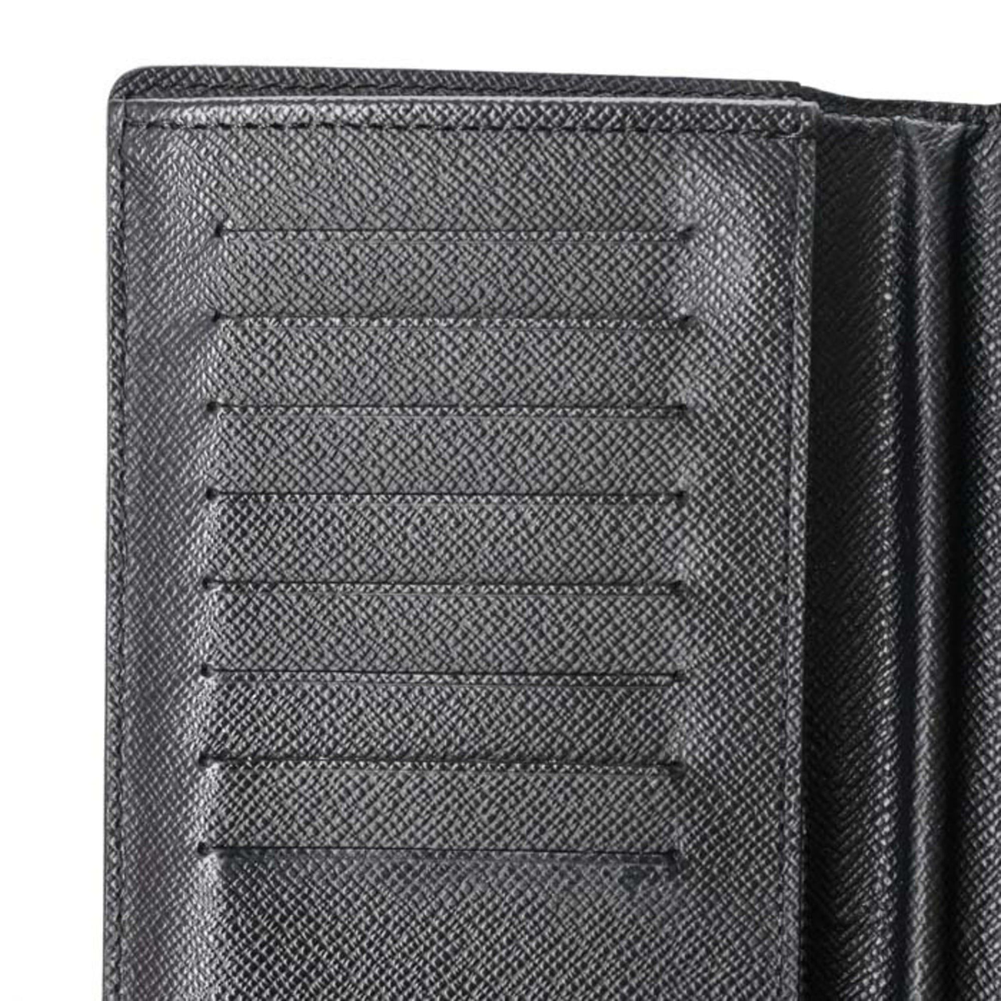 LOUIS VUITTON Monogram Eclipse Portefeuille Brazza Long Wallet, Black, M61697