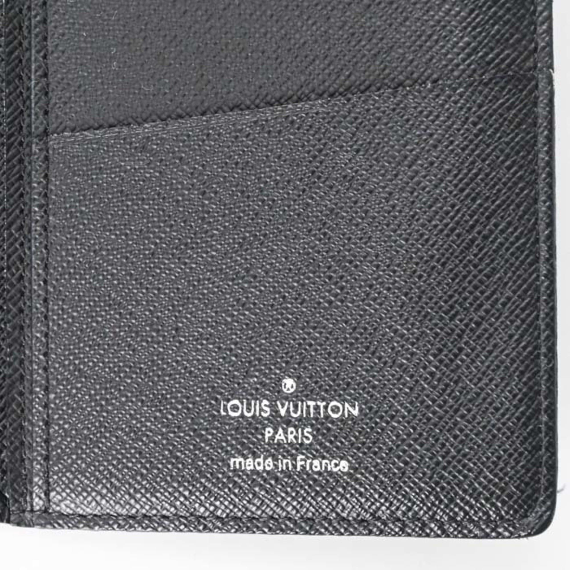 LOUIS VUITTON Monogram Eclipse Portefeuille Brazza Long Wallet, Black, M61697