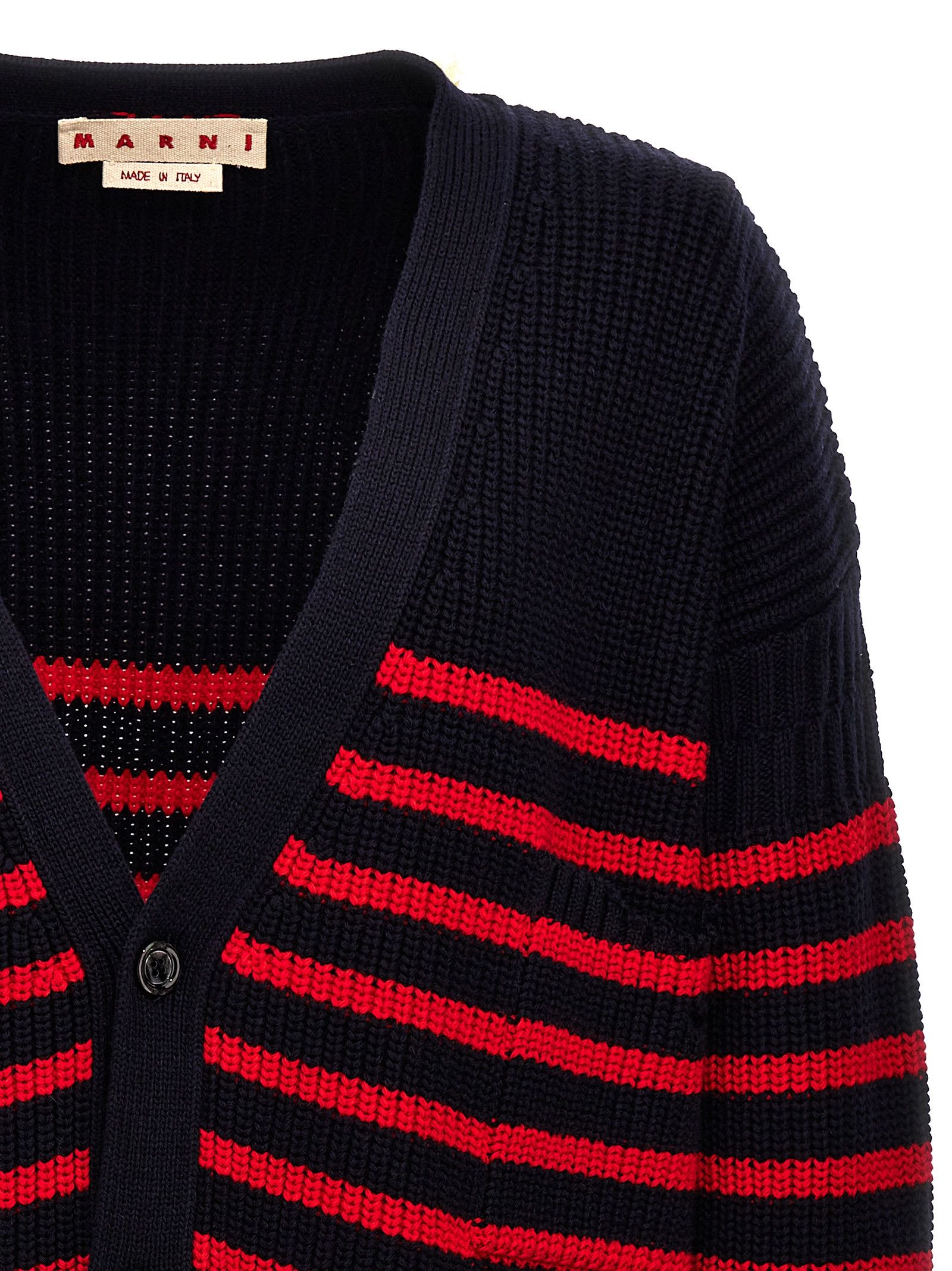 Marni Destroyed Effect Striped Cardigan Size US S / EU 44-46 / 1 - 3 Thumbnail