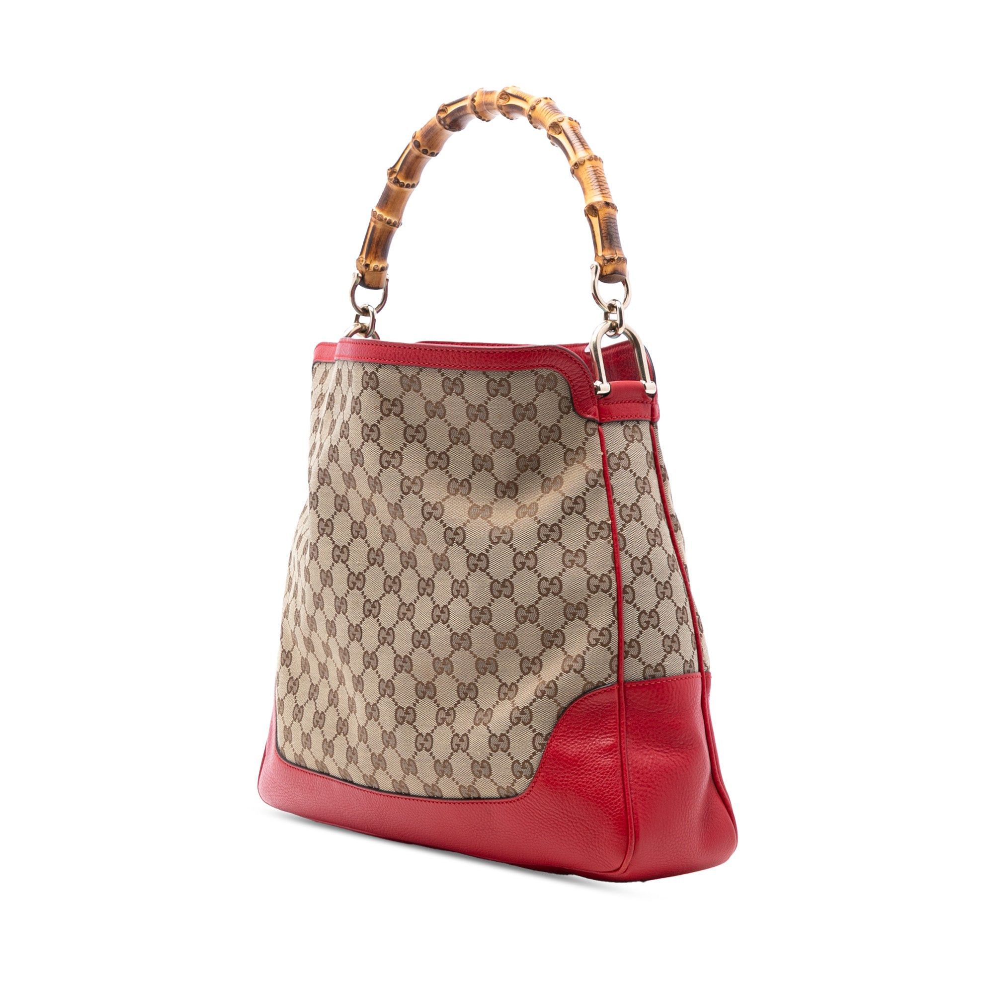 GG Canvas Bamboo Diana Satchel