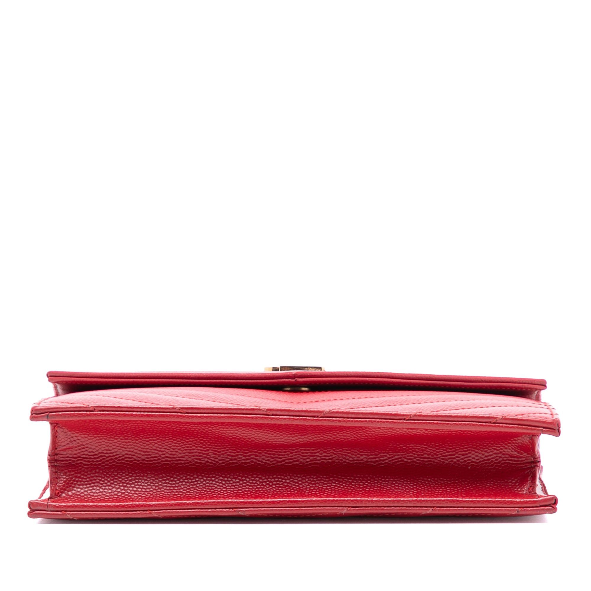 Saint Laurent Paris Grain De Poudre Cassandre Envelope Chain Wallet Size ONE SIZE - 3 Thumbnail