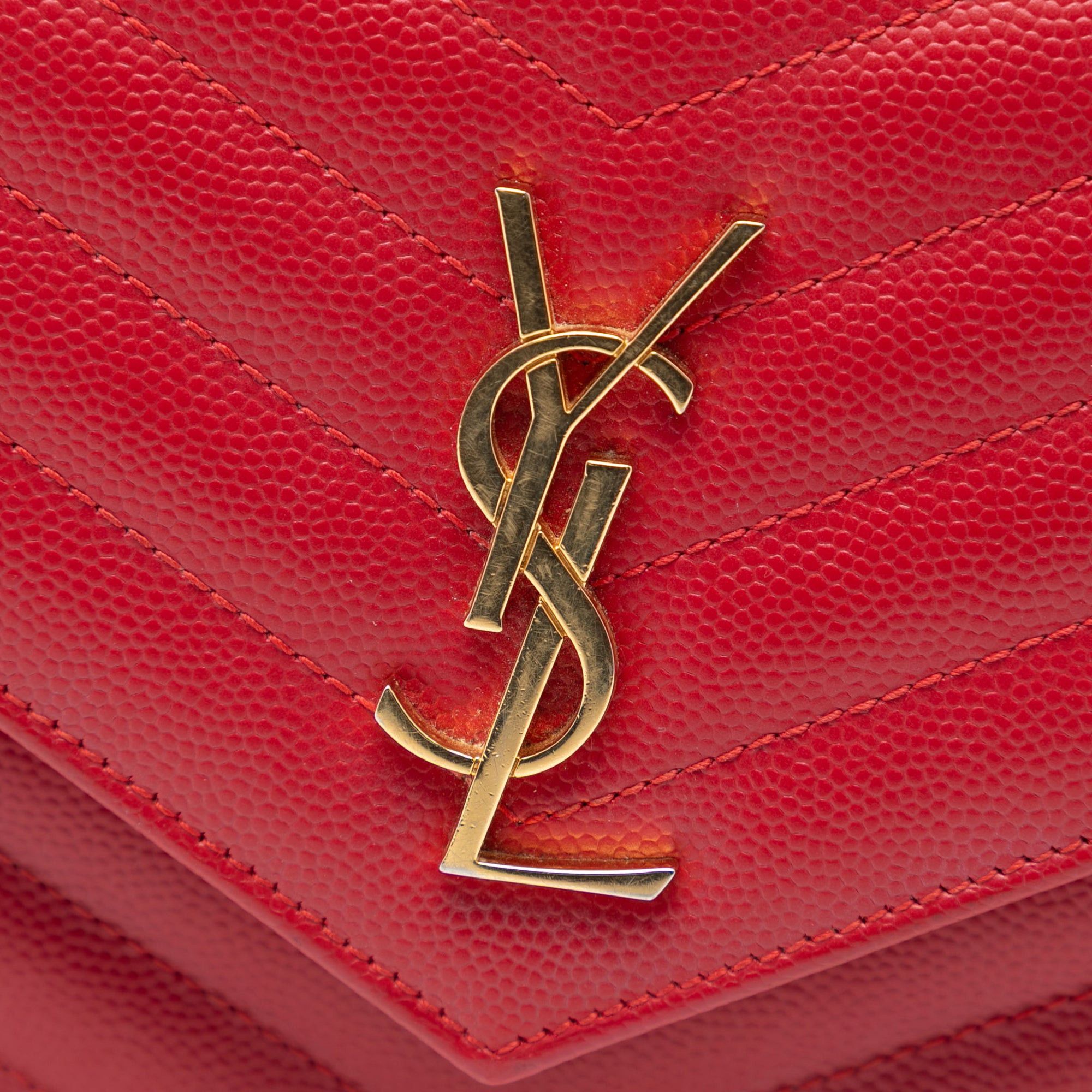 Saint Laurent Paris Grain De Poudre Cassandre Envelope Chain Wallet Size ONE SIZE - 5 Thumbnail