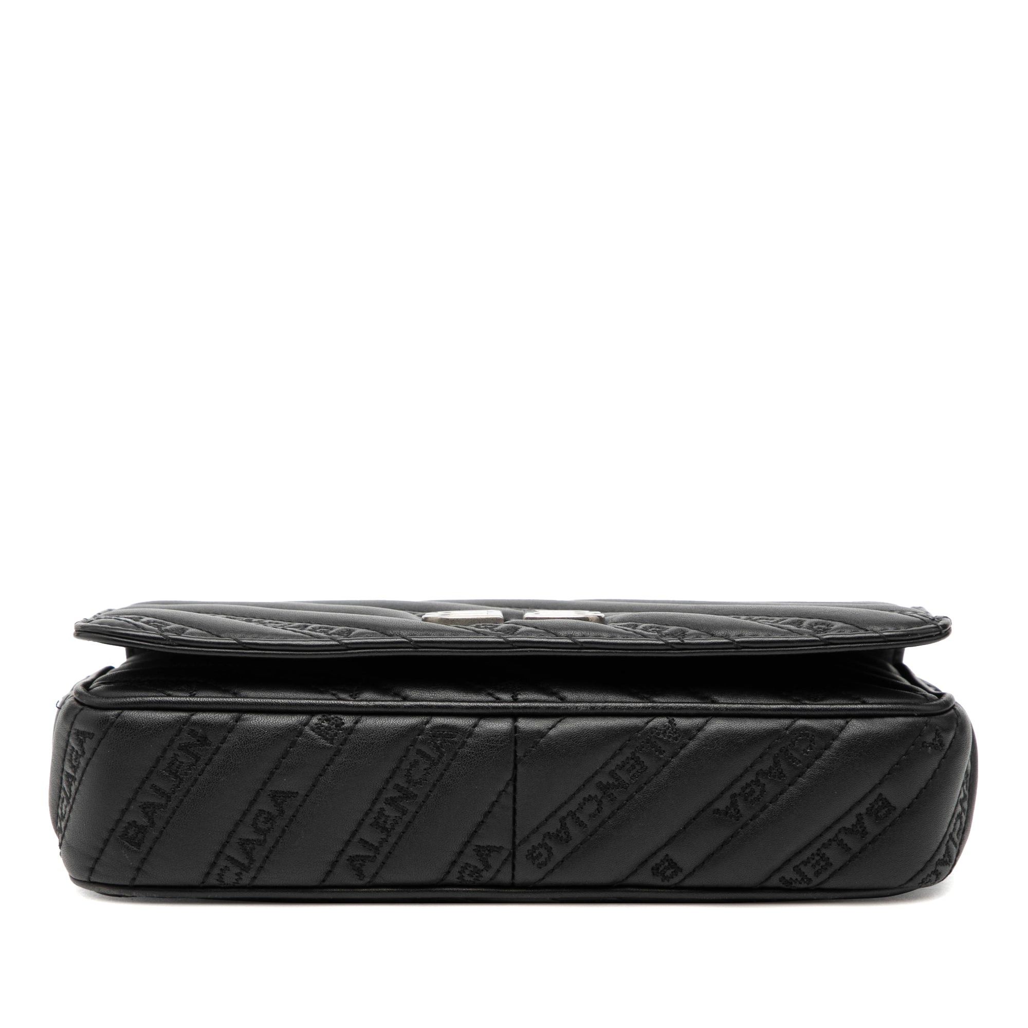 Balenciaga Embossed Leather Allover Logo BB Wallet on Chain Size ONE SIZE - 3 Thumbnail