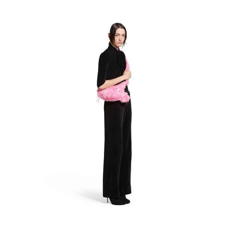 Balenciaga le cagole xs shoulder bag fake fur in pink Size ONE SIZE - 5 Thumbnail