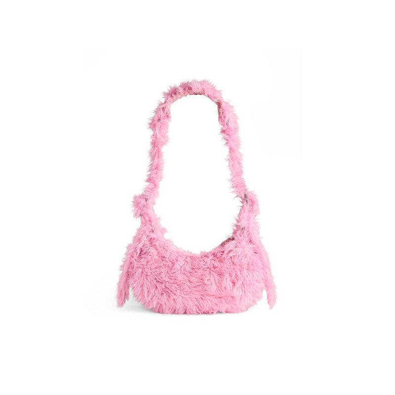 Balenciaga le cagole xs shoulder bag fake fur in pink Size ONE SIZE - 4 Thumbnail