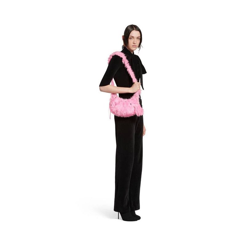 Balenciaga le cagole xs shoulder bag fake fur in pink Size ONE SIZE - 6 Thumbnail