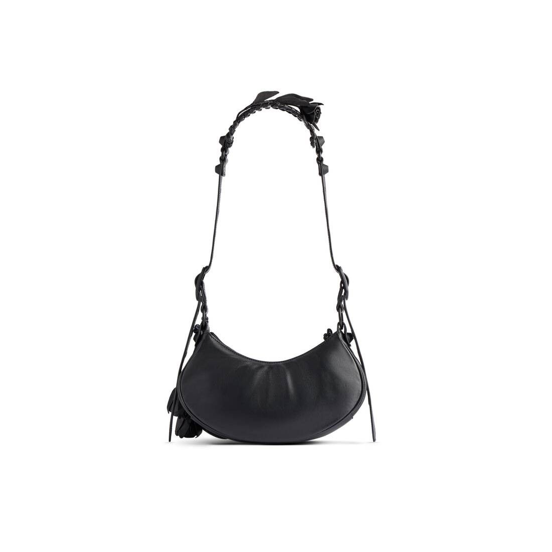 Balenciaga le cagole xs shoulder bag in black arena lambskin with roses,matte black hardware Size ONE SIZE - 2 Thumbnail