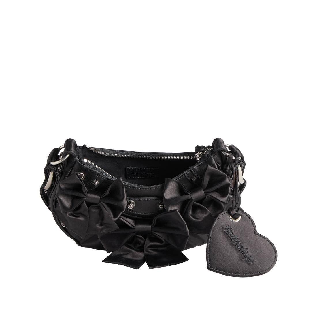 Balenciaga le cagole xs bag in black viscose and mulberry silk satin Size ONE SIZE - 5 Thumbnail