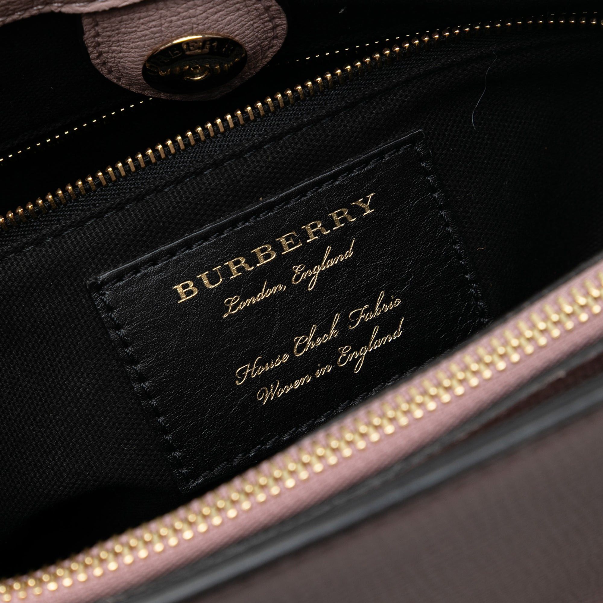 Medium Leather and House Check Banner Satchel