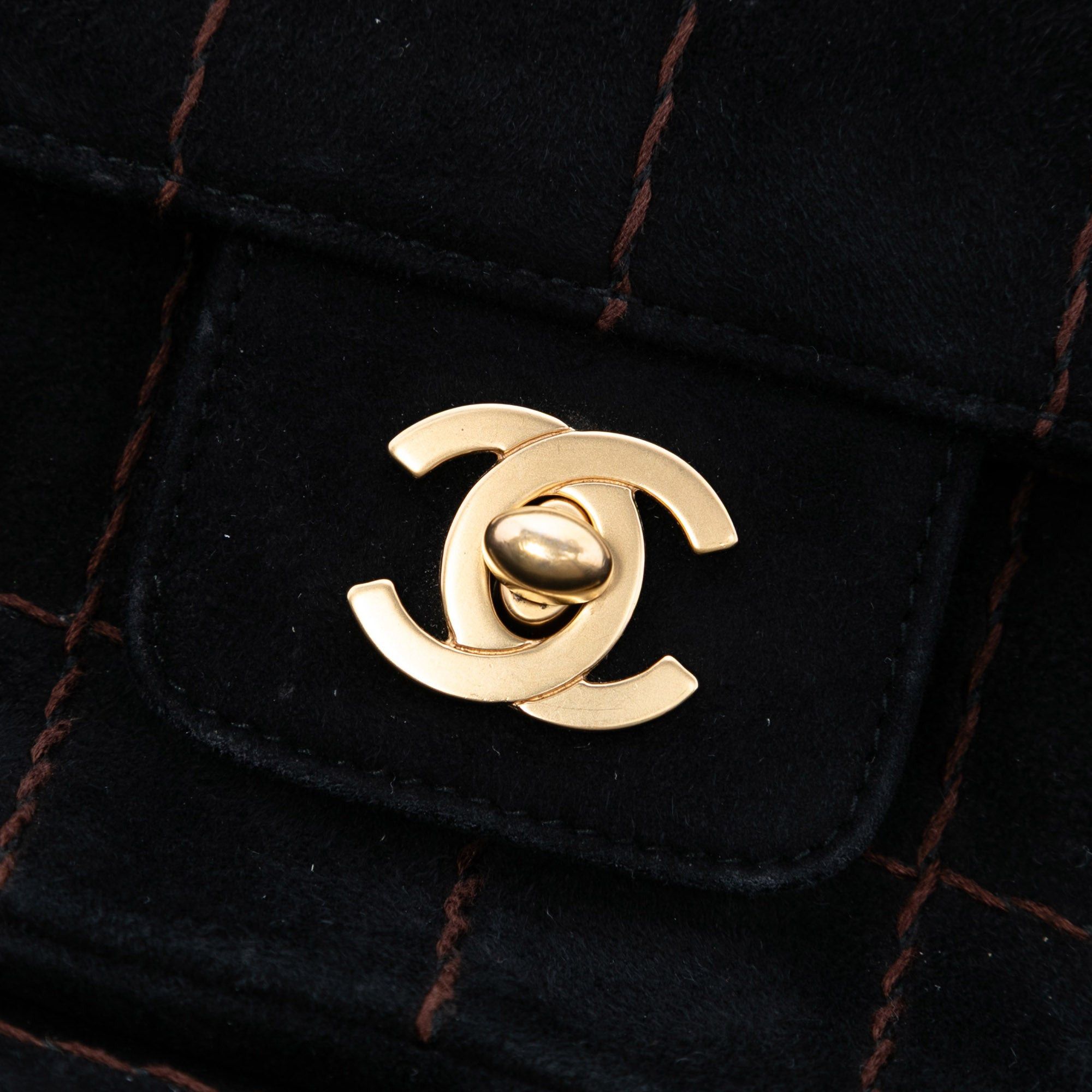 Chanel CC Choco Bar Suede Stitched Chain Flap Size ONE SIZE - 5 Thumbnail