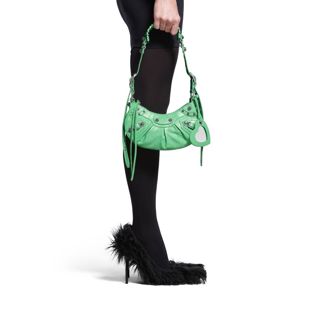 Balenciaga le cagole xs shoulder bag in light green arena lambskin leather with antique silver-tone hardware Size ONE SIZE - 6 Thumbnail