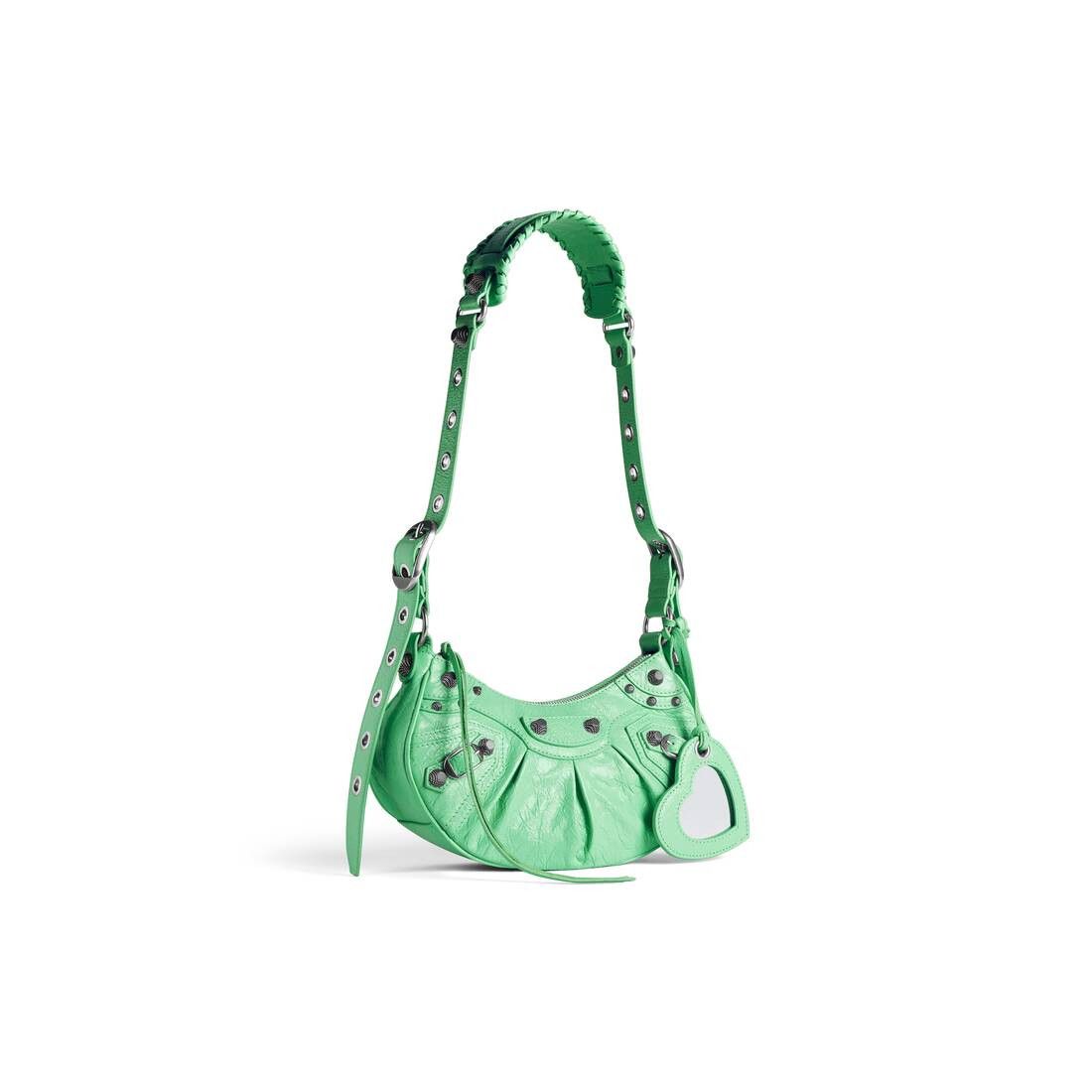 Balenciaga le cagole xs shoulder bag in light green arena lambskin leather with antique silver-tone hardware Size ONE SIZE - 5 Thumbnail