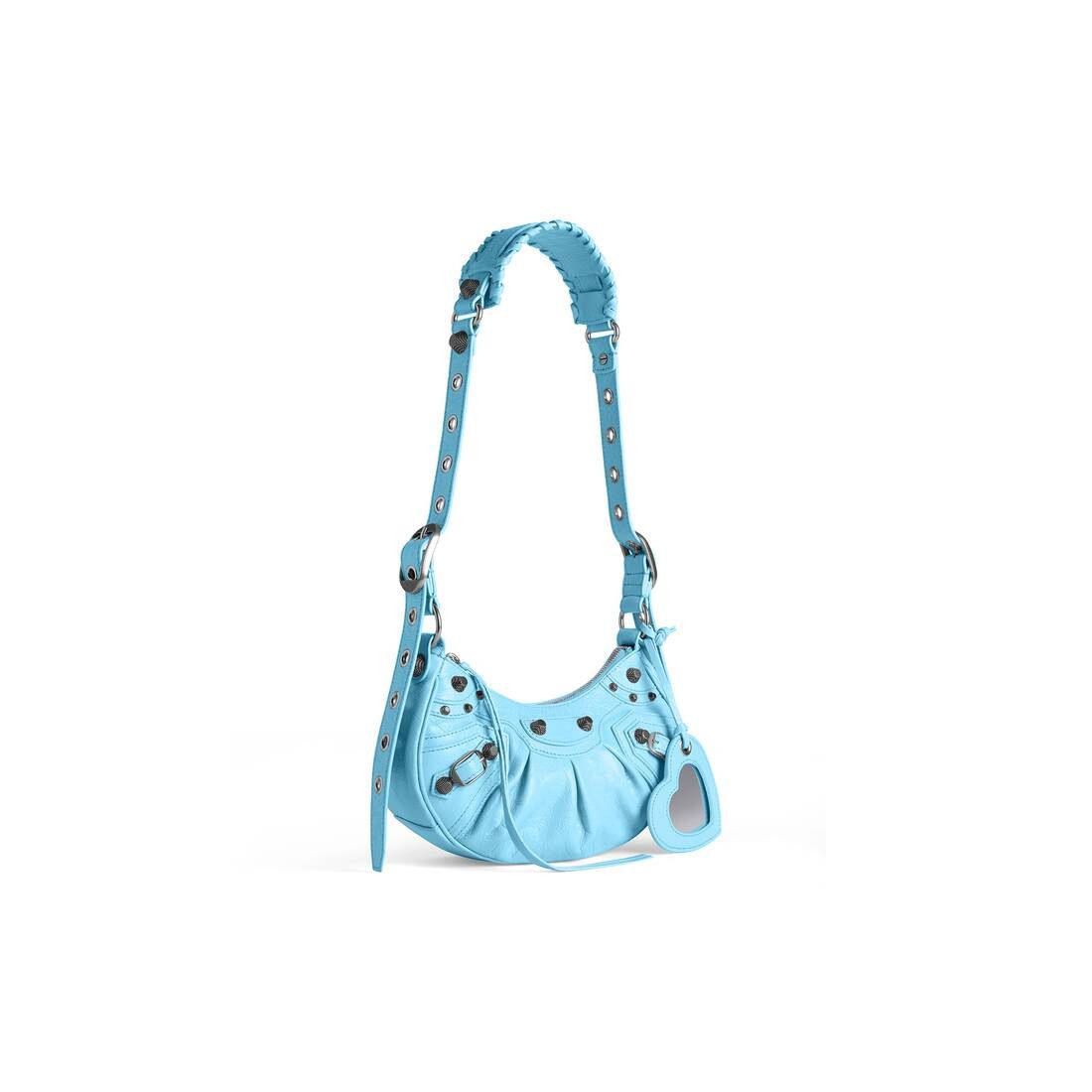 Balenciaga le cagole xs shoulder bag in light blue arena lambskin leather with antique silver-tone hardware Size ONE SIZE - 2 Thumbnail