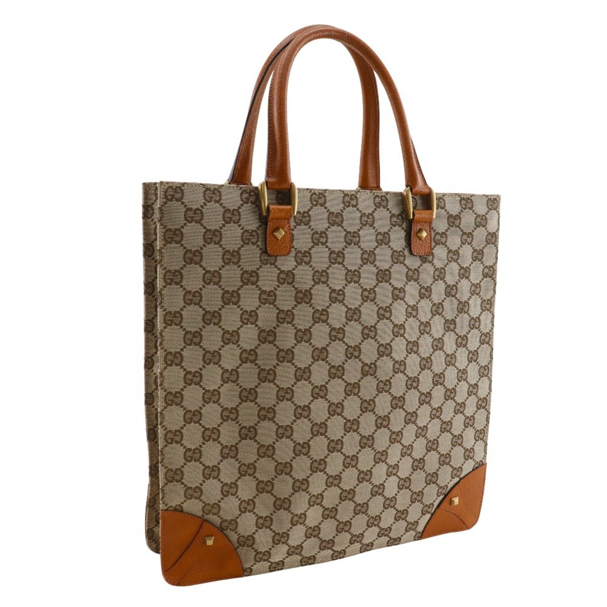 Gucci Gucci GG Canvas Brown A4 Tote Bag (120898) Unisex Size ONE SIZE - 3 Thumbnail