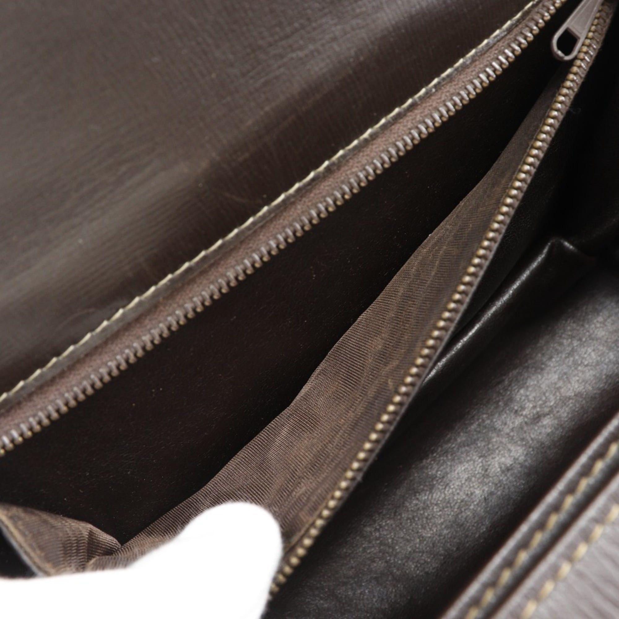 Celine Celine Vintage Handbag, Canvas and Calfskin, Brown, Women's Size ONE SIZE - 7 Thumbnail
