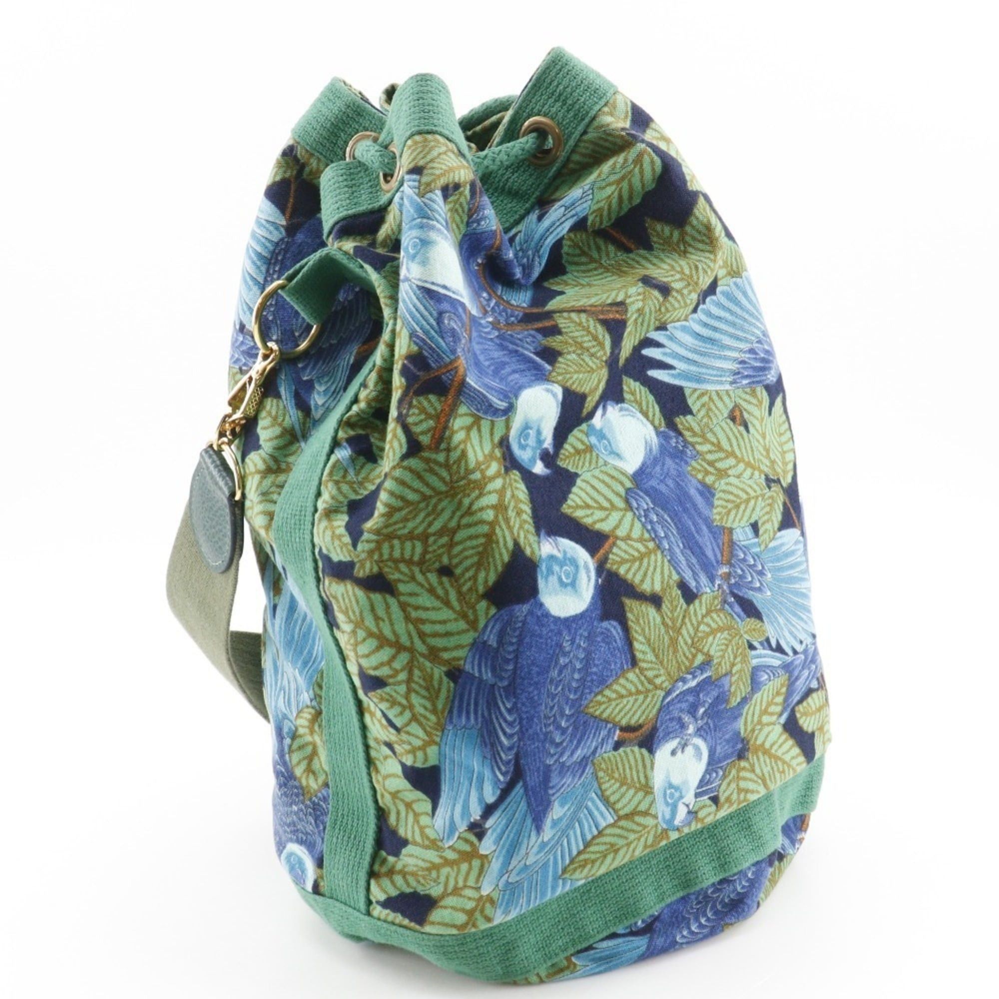 Hermes Hermes Hermès Botanical and Bird Print Cotton Shoulder Bag, Green, A5 Purse, Women's Size ONE SIZE - 3 Thumbnail