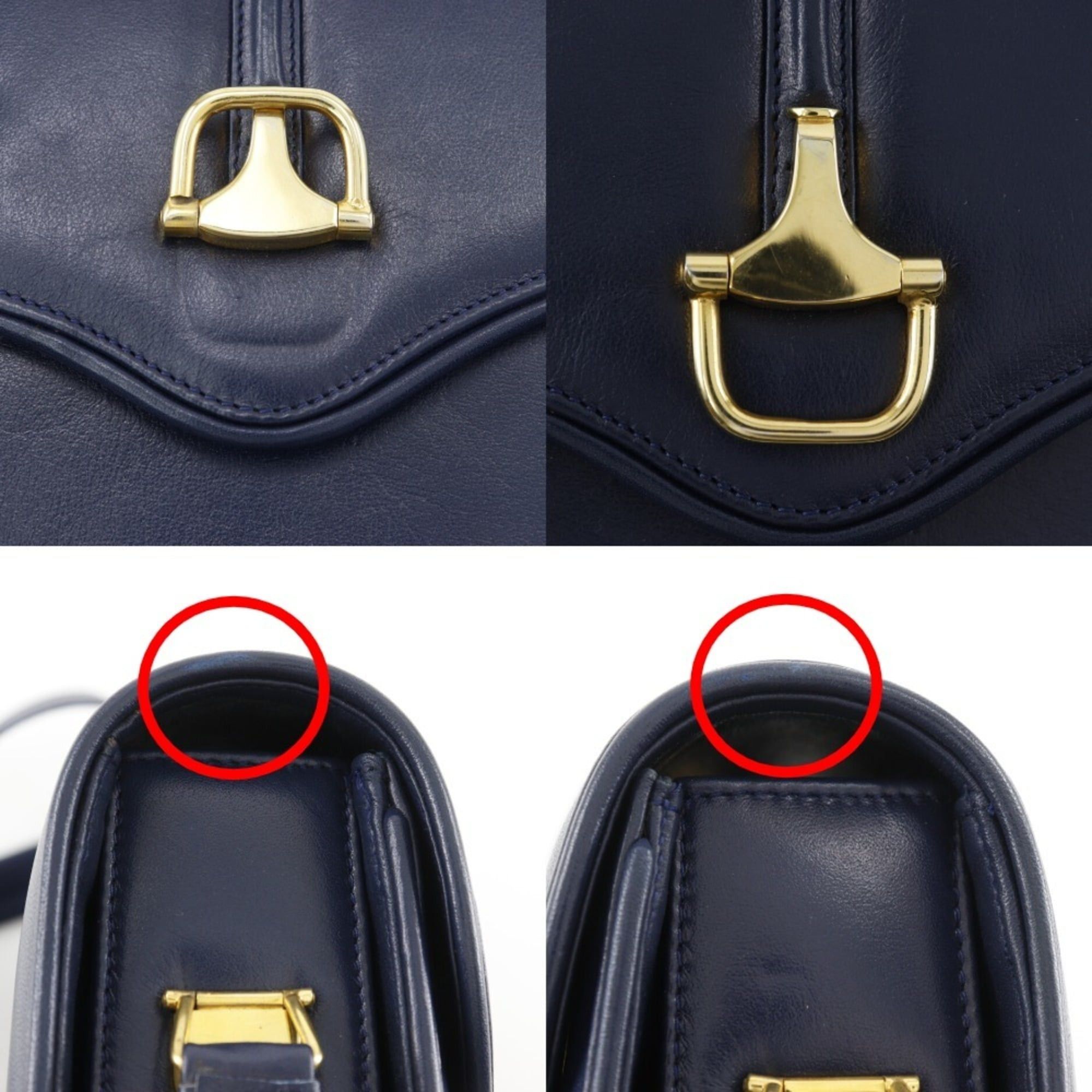 Gucci Gucci Old Shoulder Bag, Vintage Calfskin, Navy Blue, with Magnetic closure, Gucci, Women's Size ONE SIZE - 8 Thumbnail