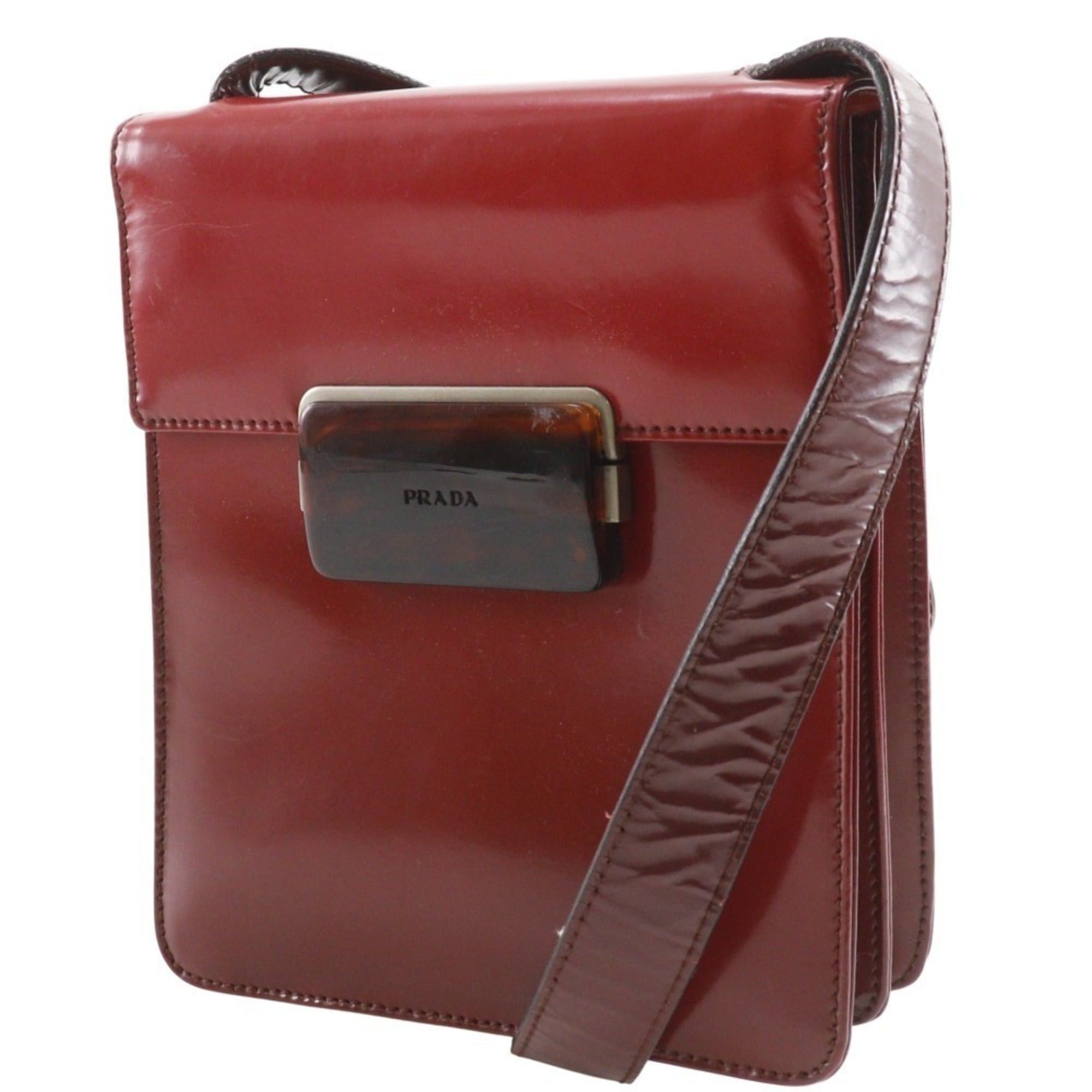 Prada Prada Gradient Enamel Red Shoulder Bag A5 Flap Women's Size ONE SIZE - 2 Thumbnail