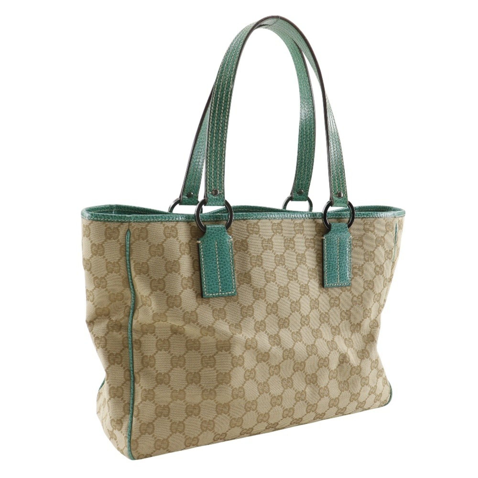 Gucci Gucci Tote Bag 113017 GG Canvas Beige/Green A4 Size Women's Size ONE SIZE - 3 Thumbnail