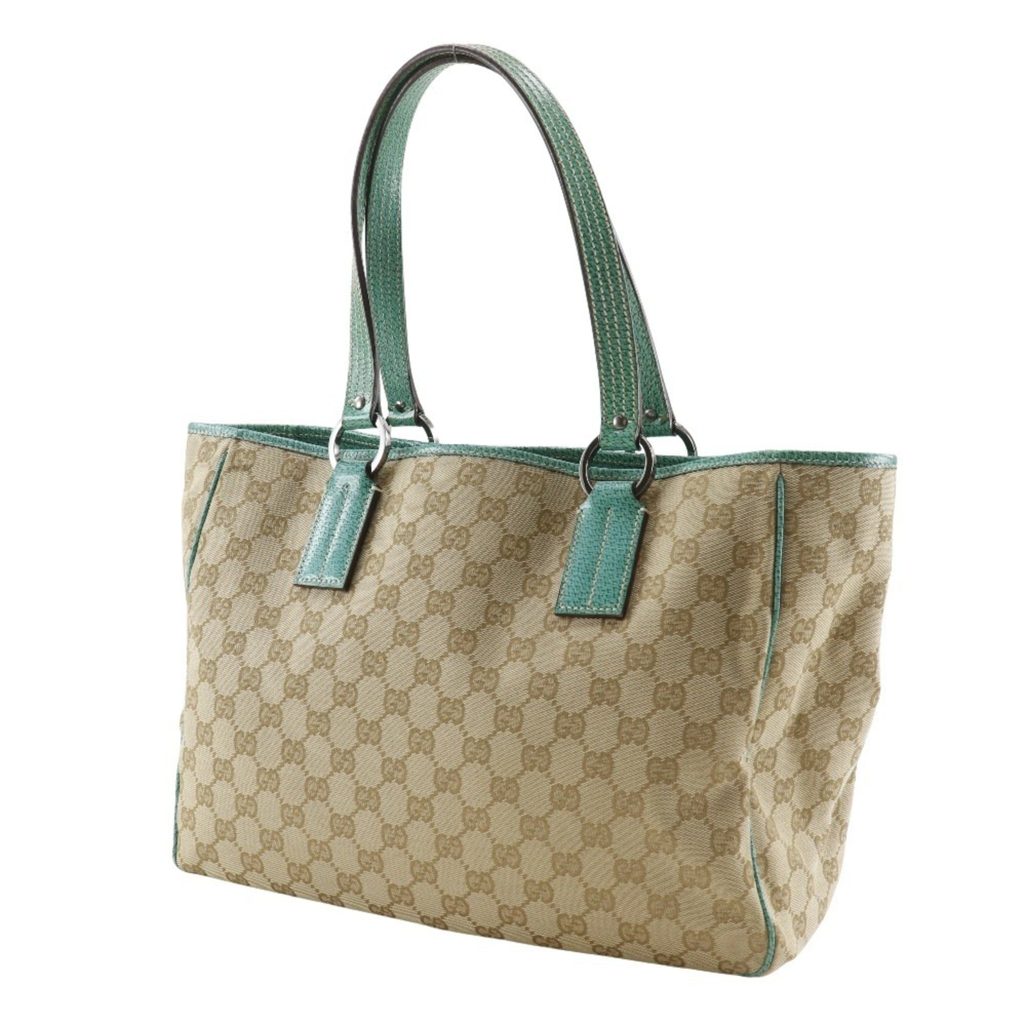 Gucci Gucci Tote Bag 113017 GG Canvas Beige/Green A4 Size Women's Size ONE SIZE - 2 Thumbnail