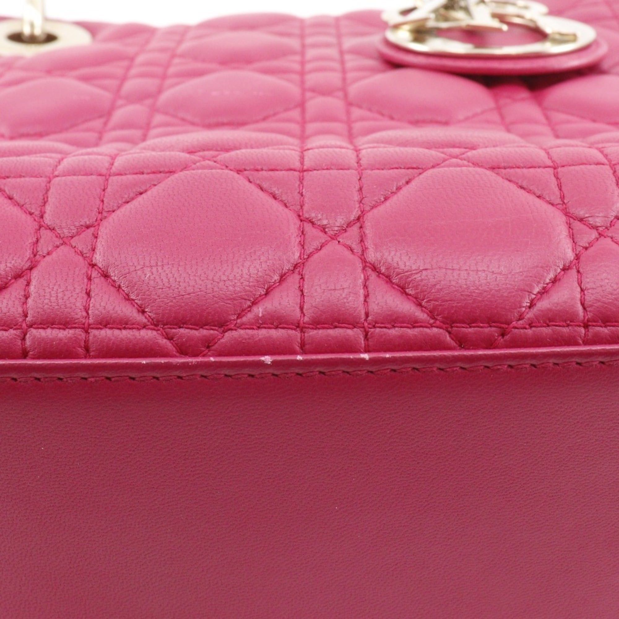 Dior Christian Dior Lady Medium Handbag Cannage Lambskin Pink 2-Way for Women Size ONE SIZE - 18 Thumbnail