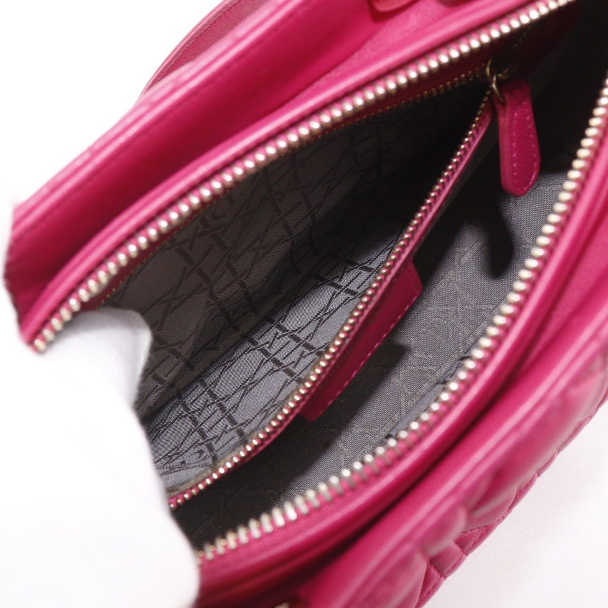 Dior Christian Dior Lady Medium Handbag Cannage Lambskin Pink 2-Way for Women Size ONE SIZE - 7 Thumbnail