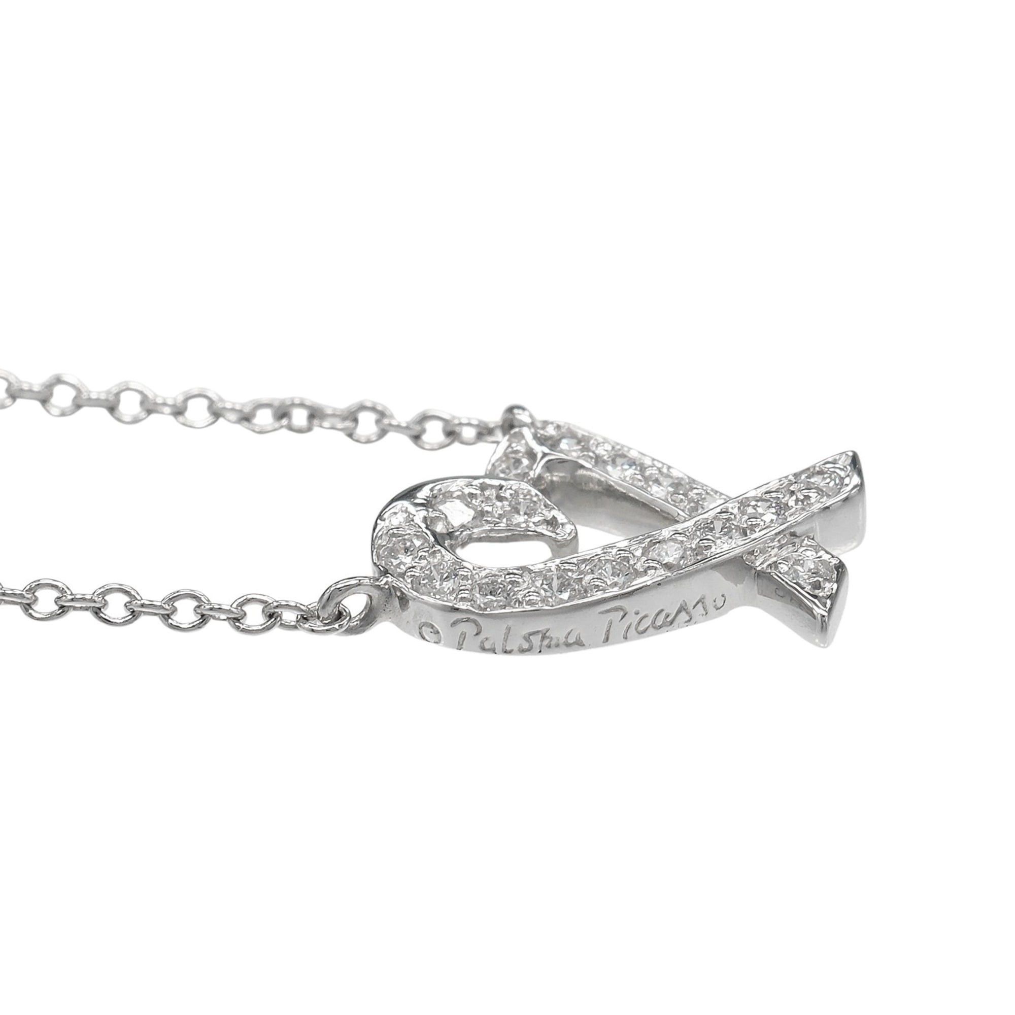 Tiffany & Co. Tiffany & Co. Loving Heart Necklace, Pt950 Platinum with Diamonds, Approx. 3.3g Size ONE SIZE - 4 Thumbnail