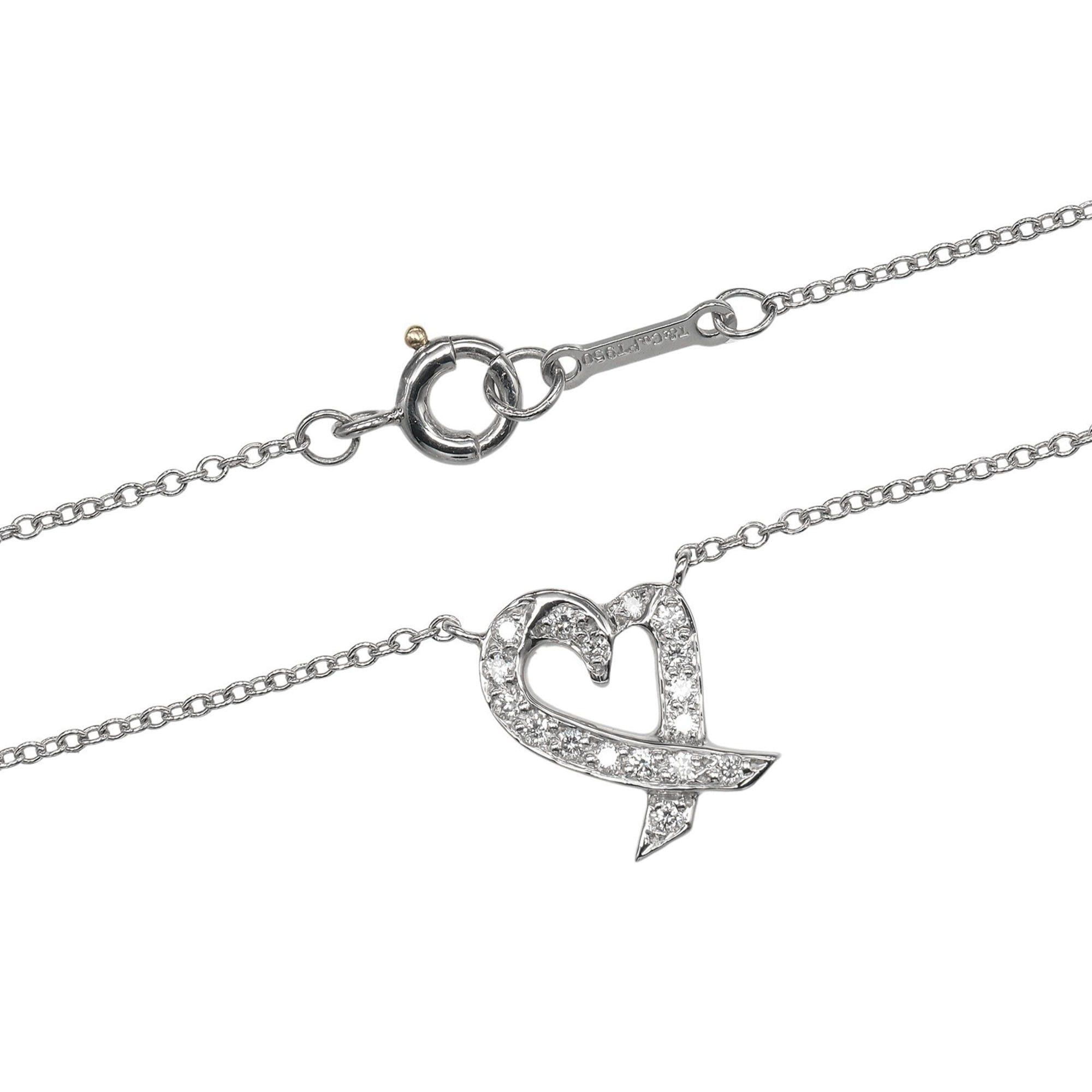 Tiffany & Co. Tiffany & Co. Loving Heart Necklace, Pt950 Platinum with Diamonds, Approx. 3.3g Size ONE SIZE - 7 Thumbnail