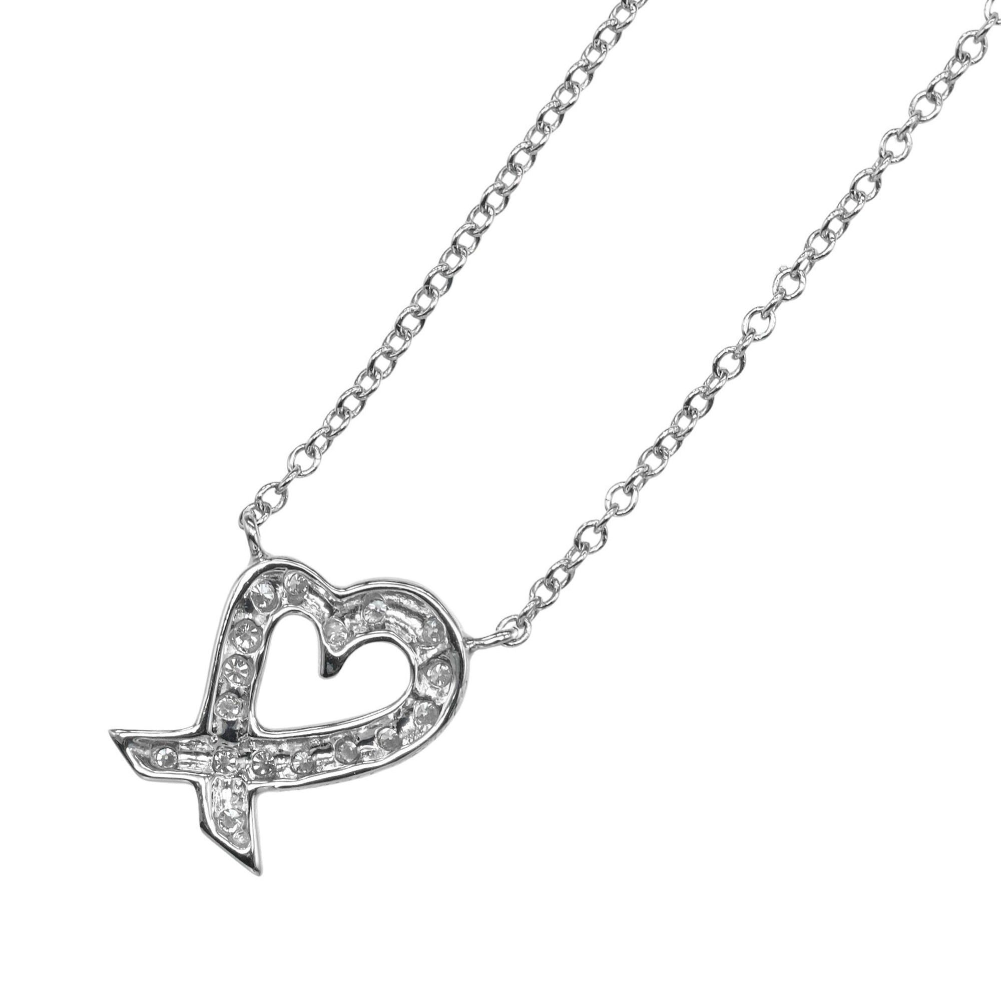 Tiffany & Co. Tiffany & Co. Loving Heart Necklace, Pt950 Platinum with Diamonds, Approx. 3.3g Size ONE SIZE - 3 Thumbnail