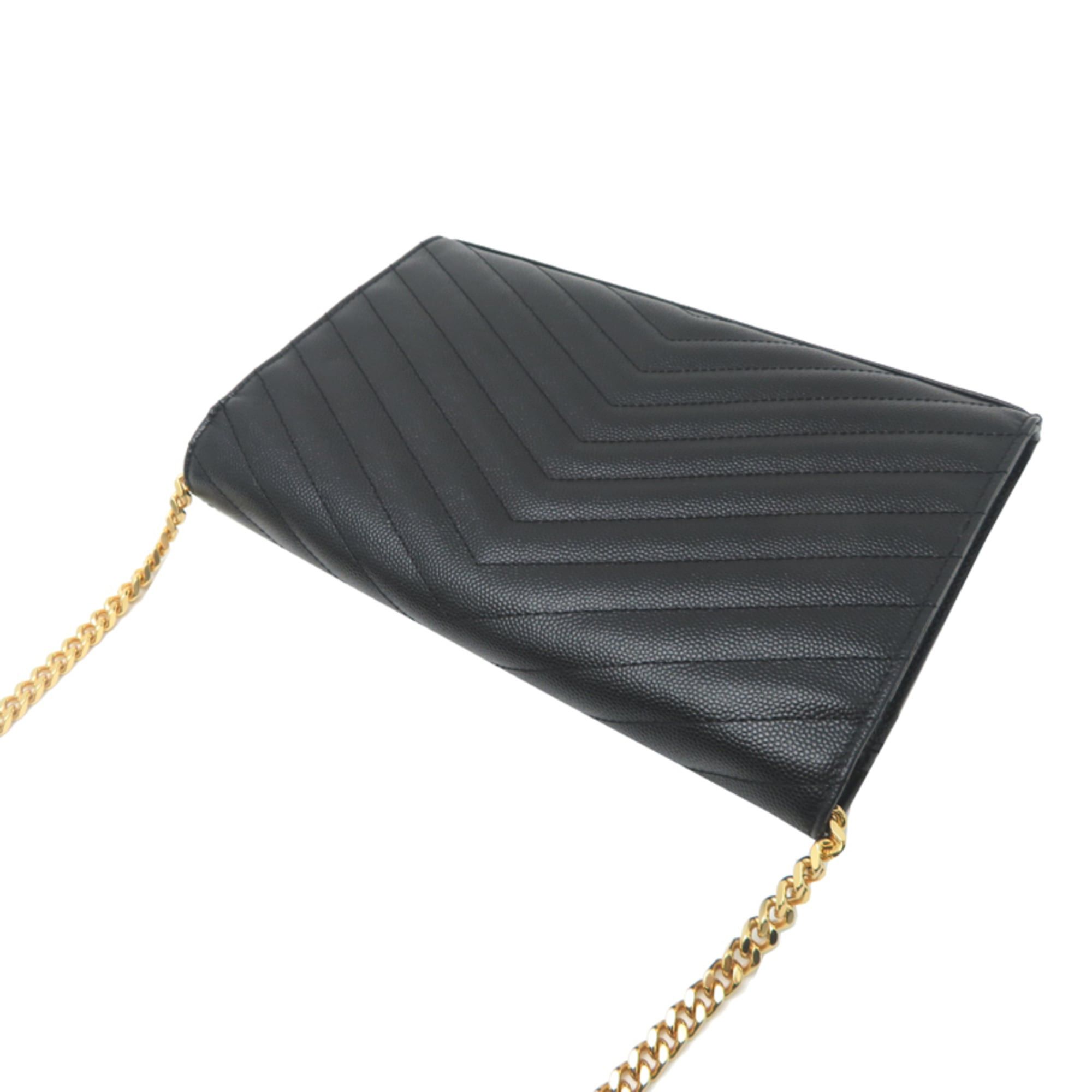 Saint Laurent Paris Saint Laurent Paris Cassandra Chain Wallet Women's Shoulder Bag 377828 Caviar Leather Black Size ONE SIZE - 4 Thumbnail